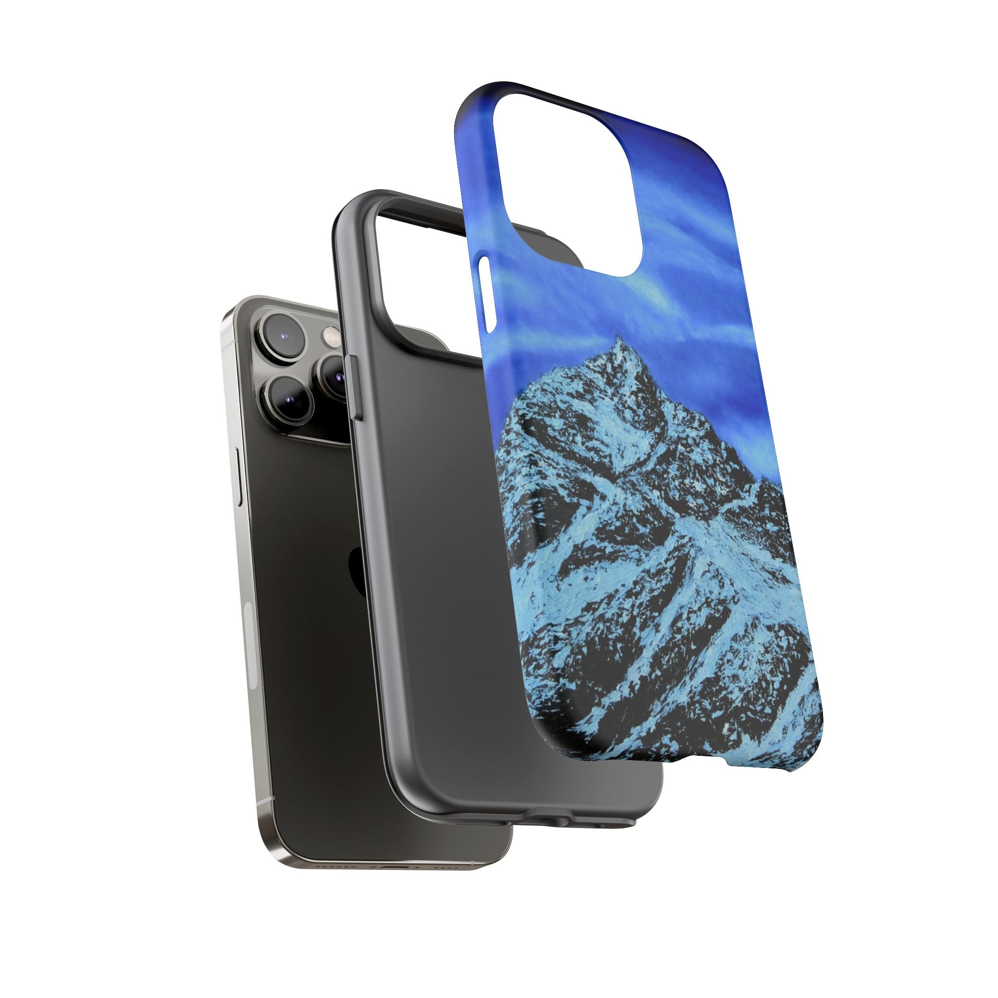 Mountain Peak Blue Tough Phone Case — Rugged Protective iPhone Cover