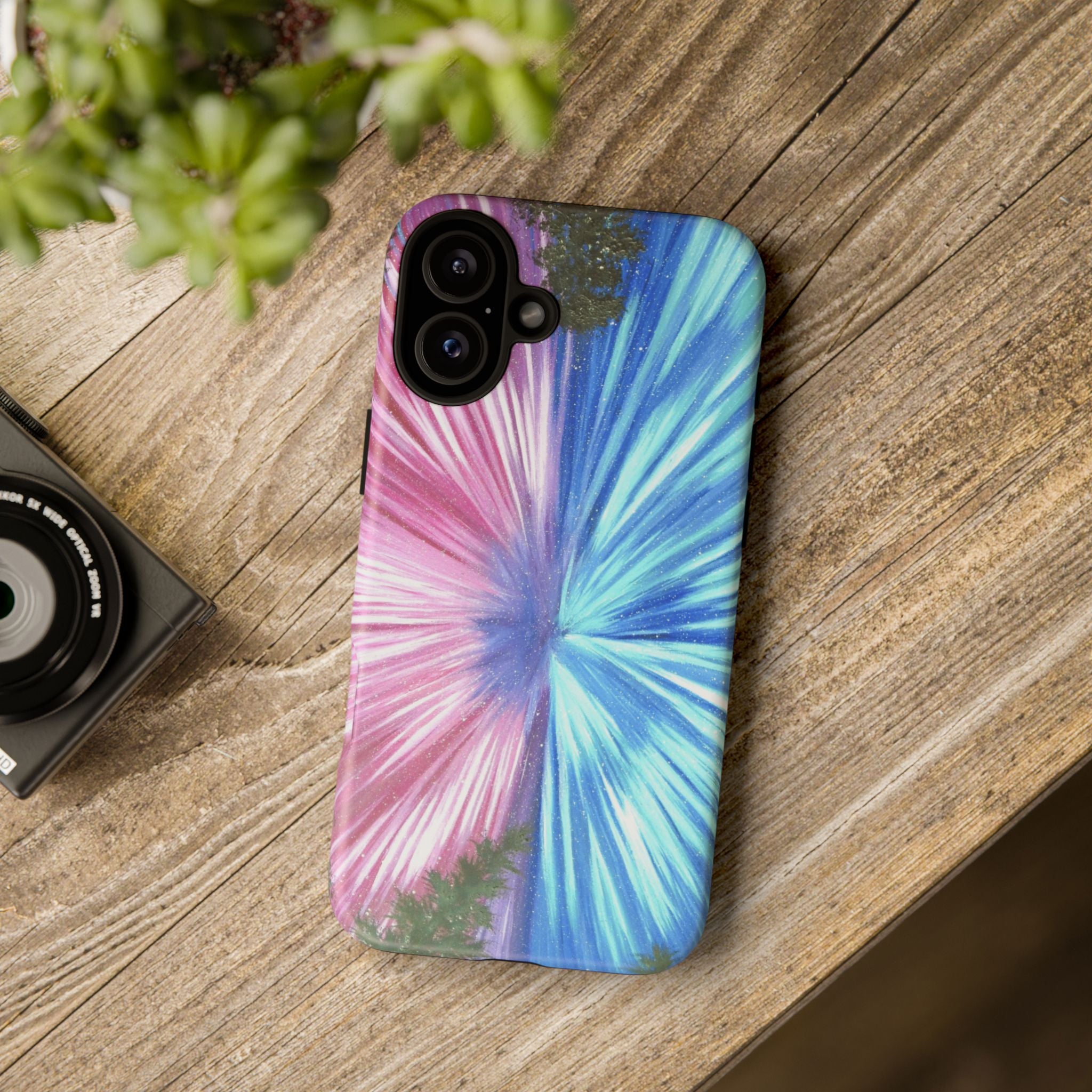 Phone Case — Pink & Blue Burst Tough Protective Case