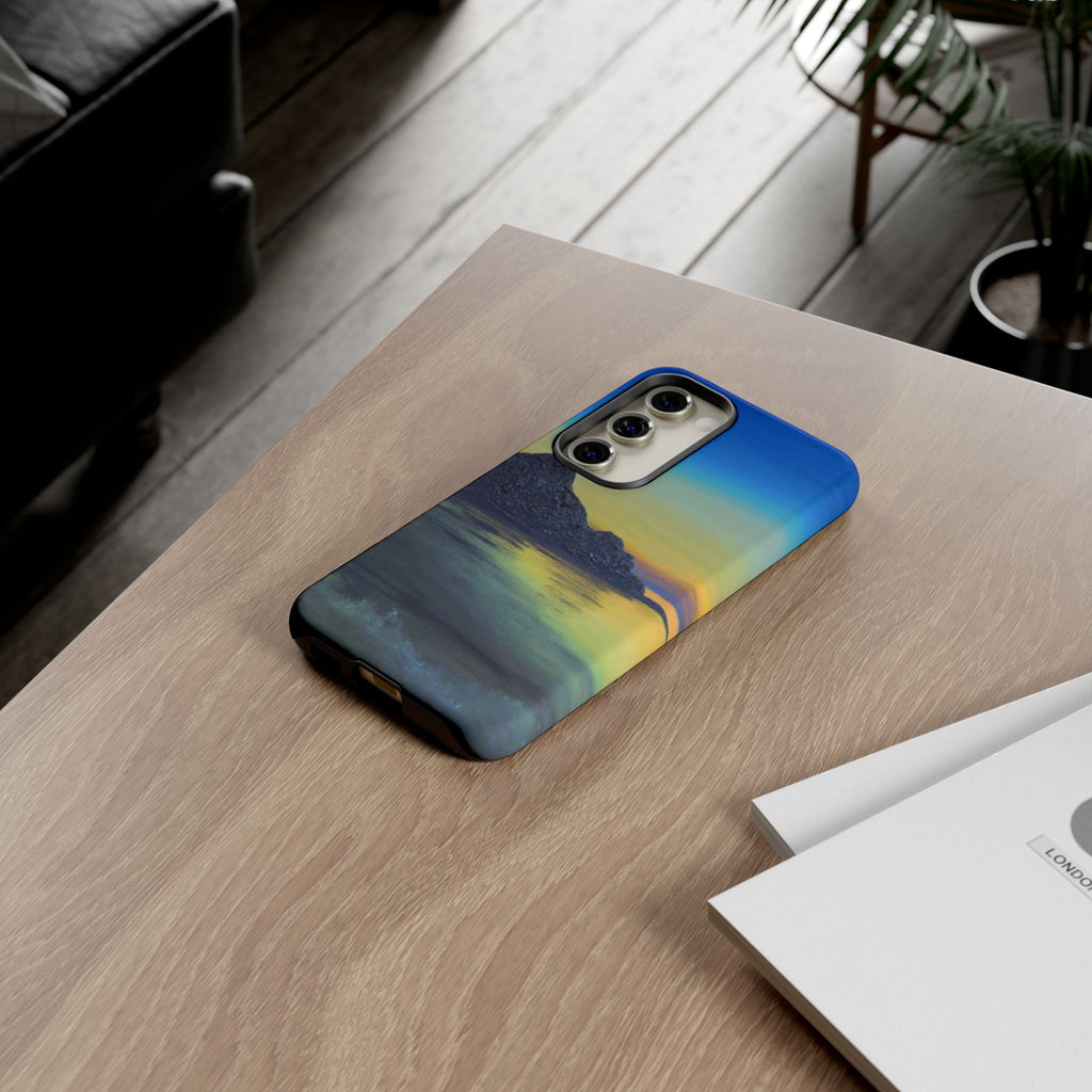 Sunset Cove Phone Case — Durable Protective Tough Case with Tranquil Beach Landscape