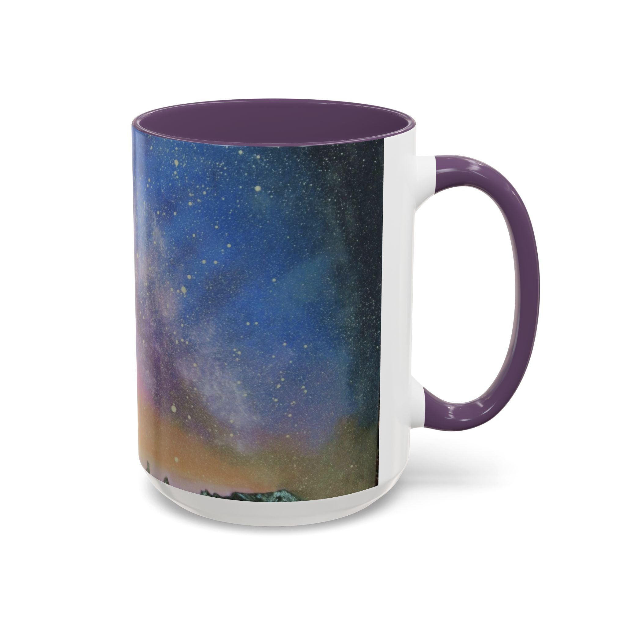 Galaxy Watercolor Coffee Mug — Starry Night Accent Ceramic Mug (11/15oz)