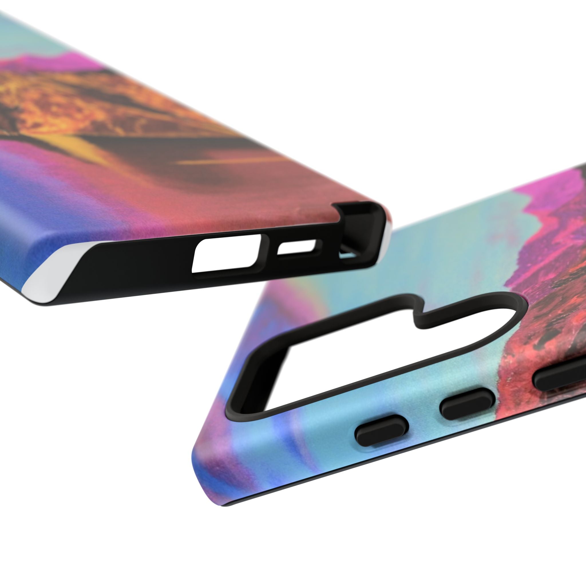 Protective Phone Case — Vibrant Retro Mountain Landscape