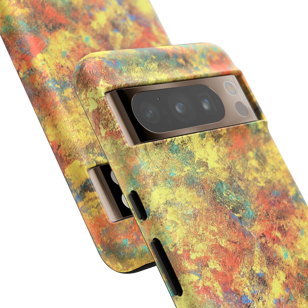 Abstract Autumn Marble Phone Case — Protective iPhone Cover with Warm Fall Colors
