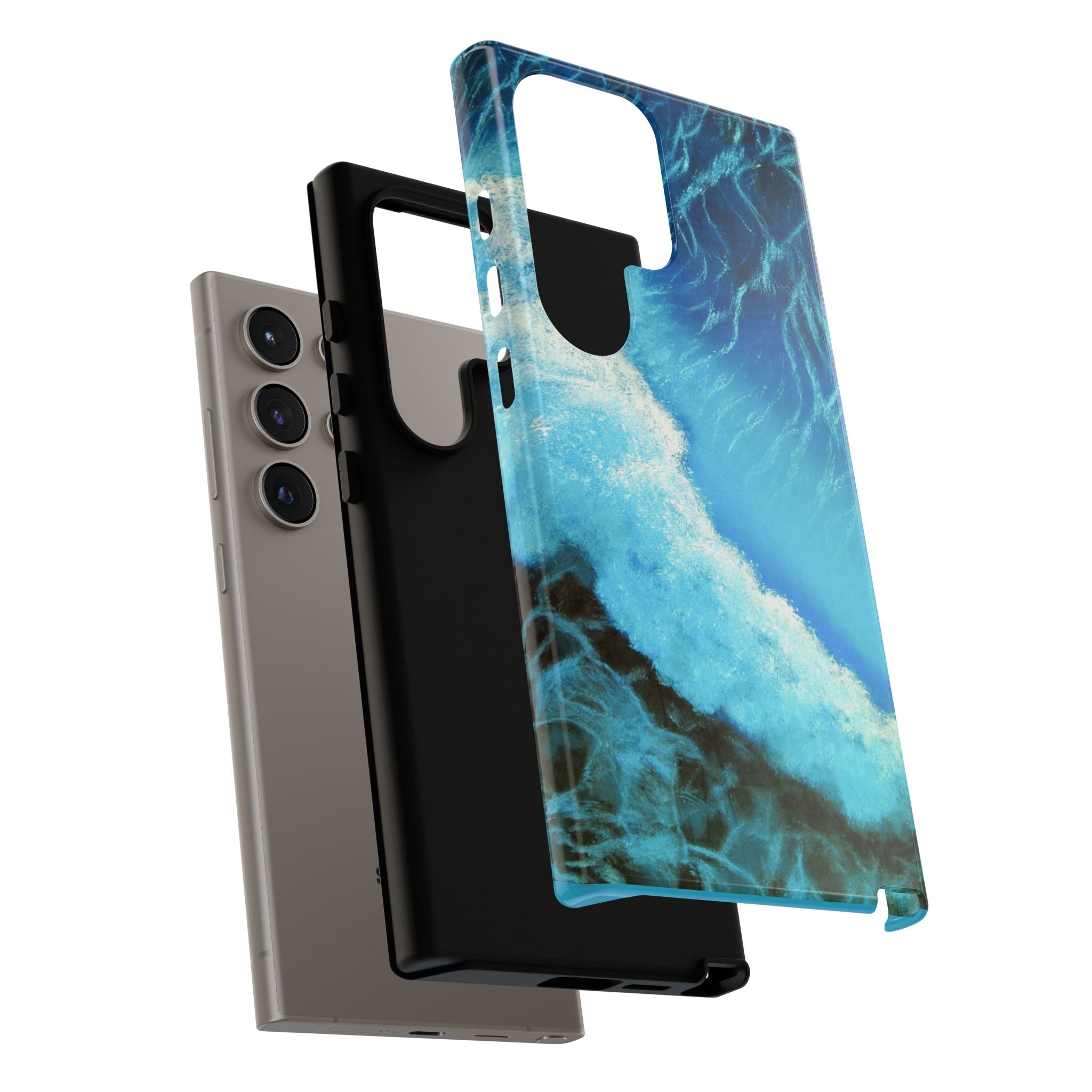 Ocean Wave Tough Phone Case — Blue Sea Water Protective Cover