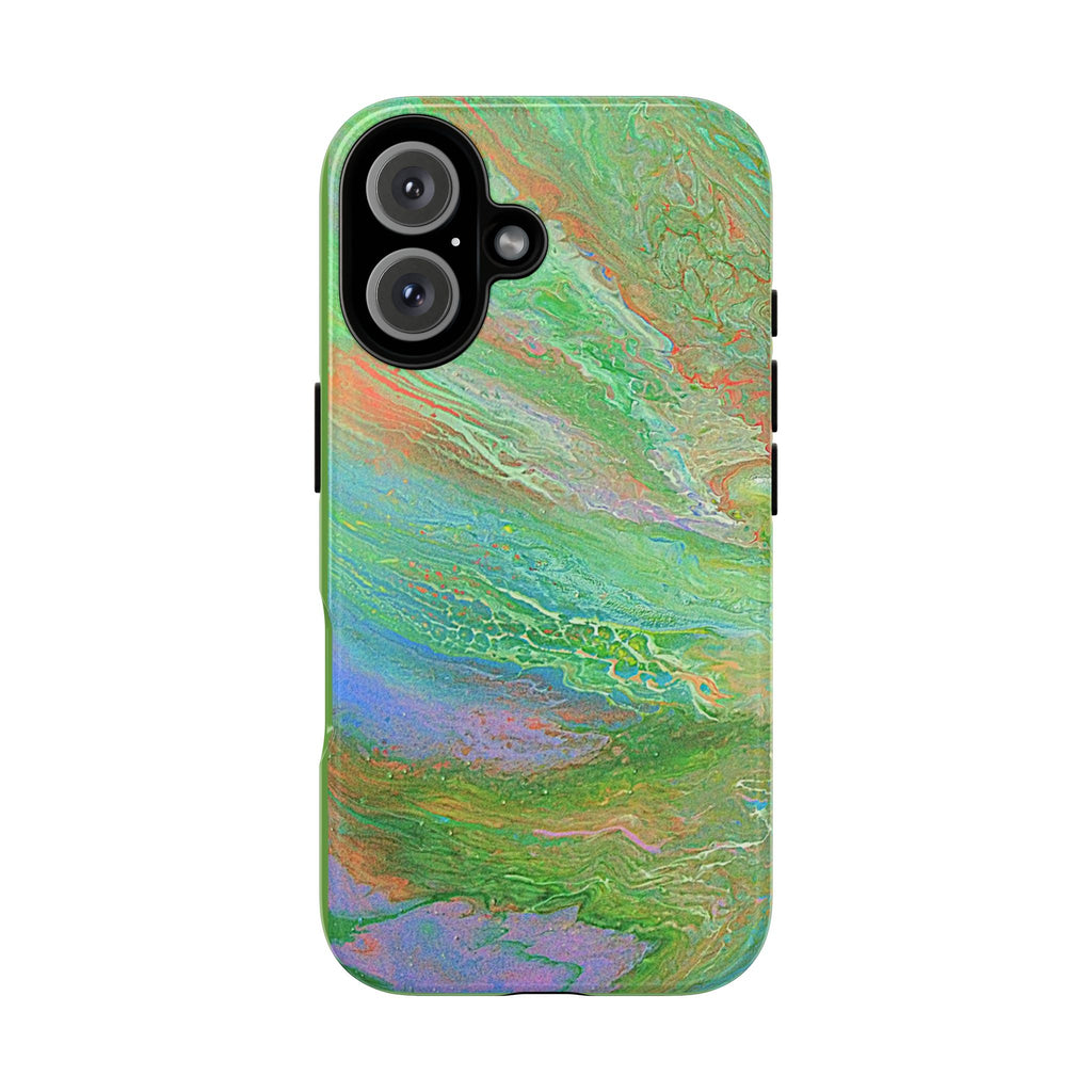 Marbled Green Abstract Phone Case — Protective Tough Case for iPhone