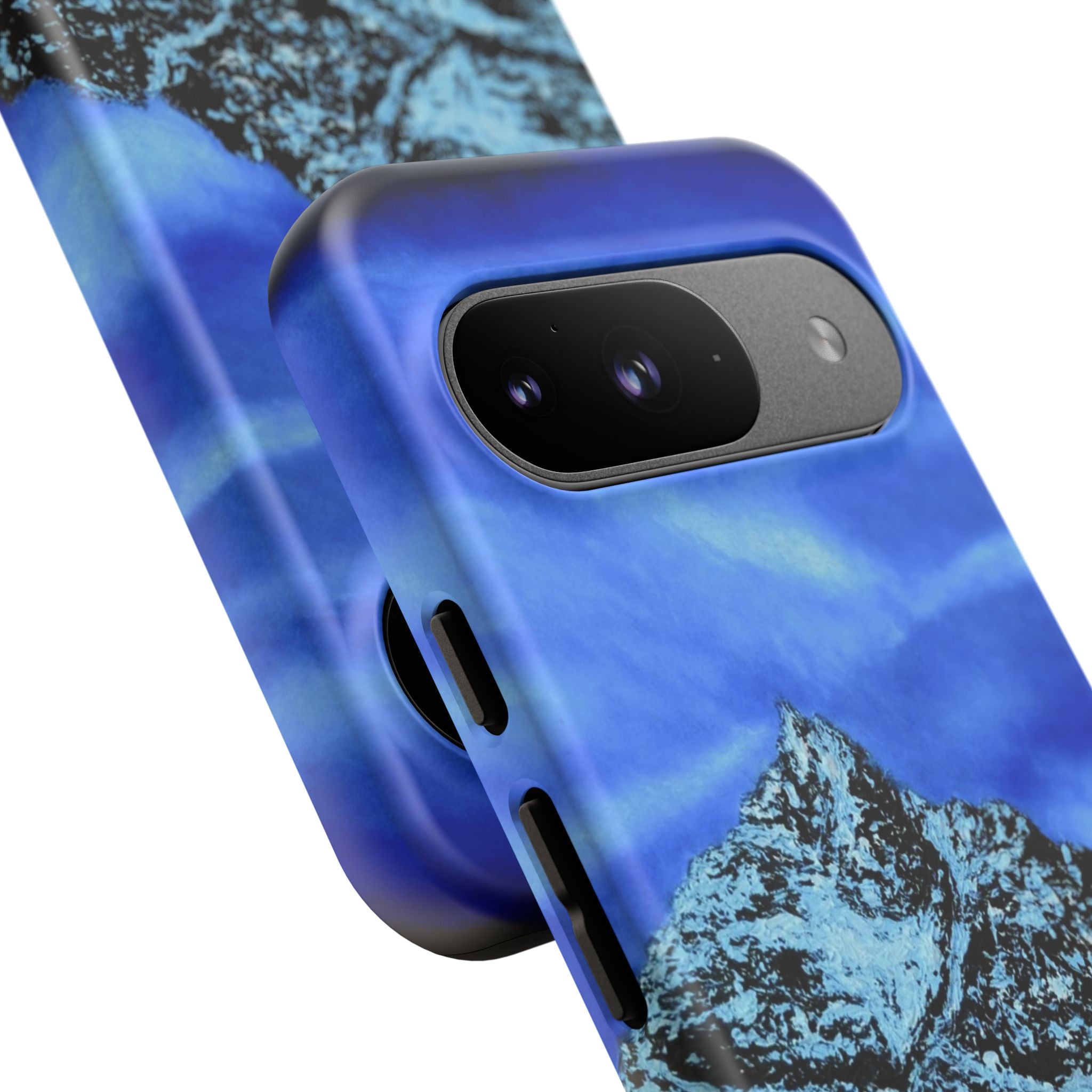 Mountain Peak Blue Tough Phone Case — Rugged Protective iPhone Cover