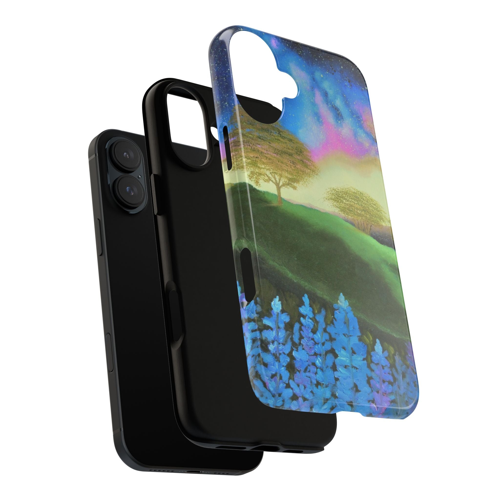 Aurora Nightscape Phone Case — Galaxy Meadow Protective Case