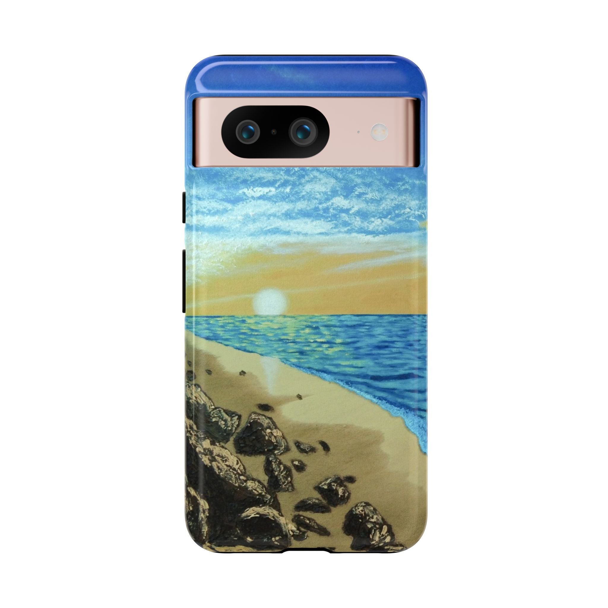 Beach Sunset Phone Case — Protective Tough Case with Coastal Shoreline Design