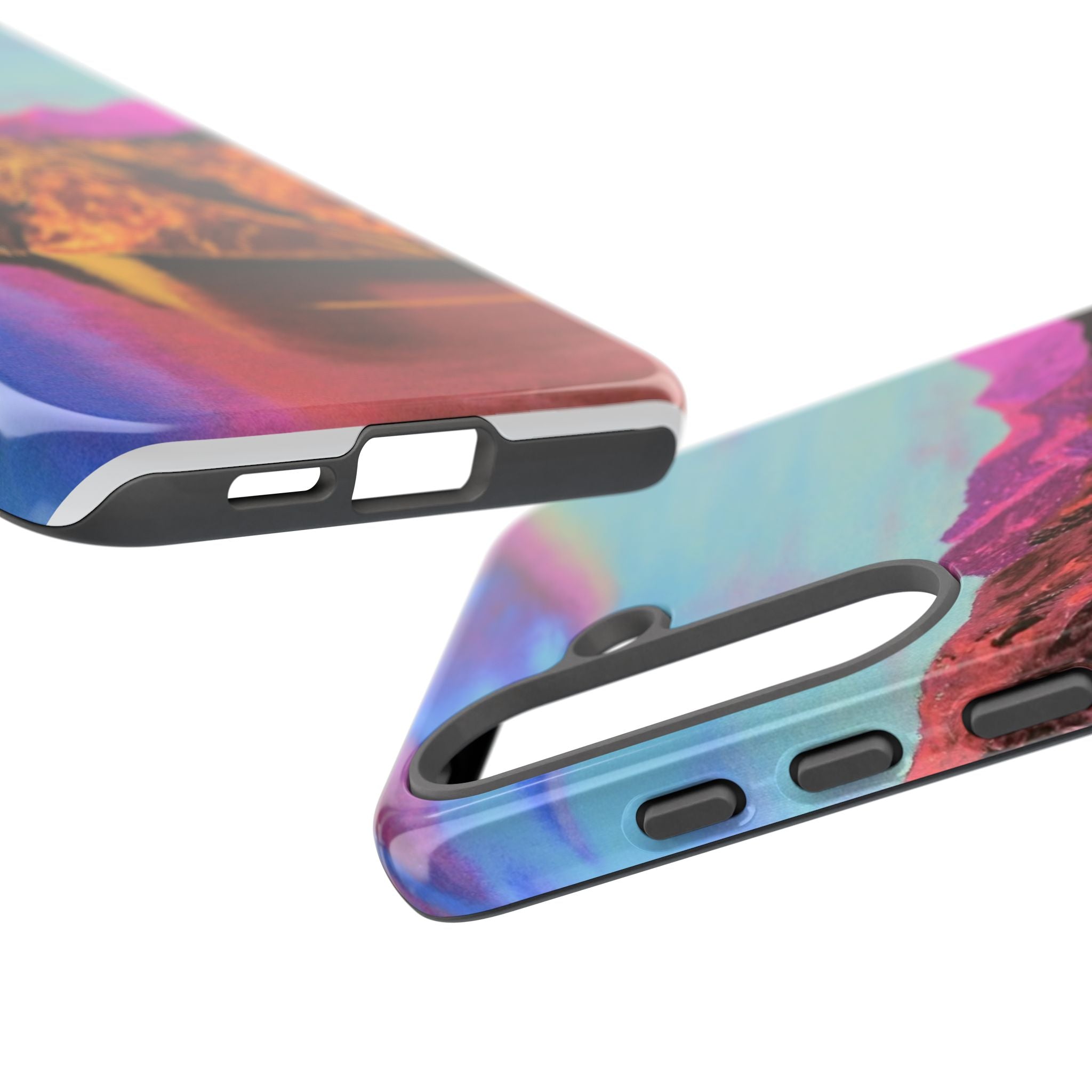 Protective Phone Case — Vibrant Retro Mountain Landscape