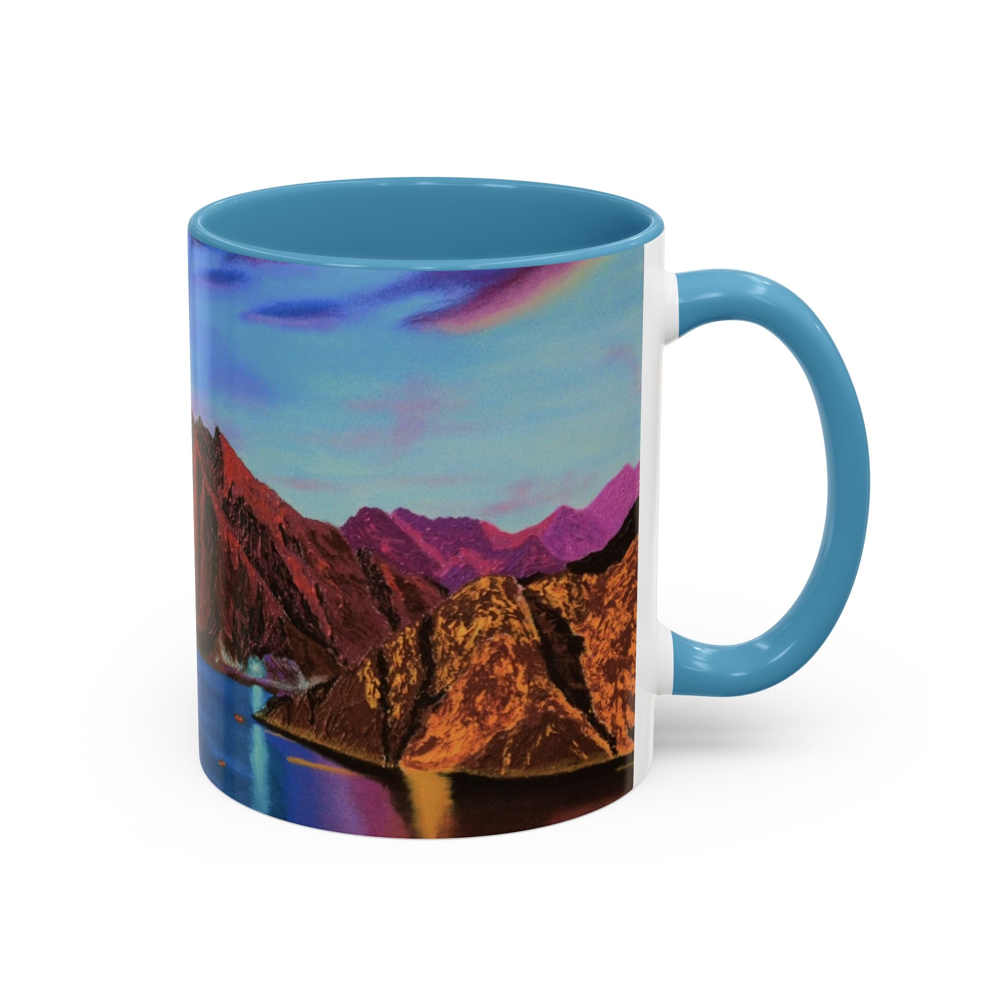 Scenic Mountain Lake Accent Coffee Mug