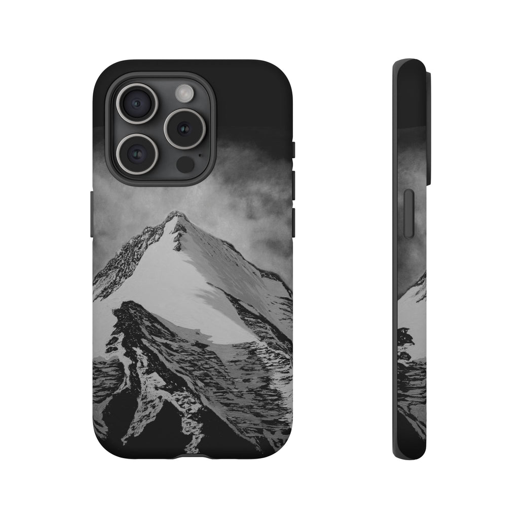 Mountain Peak Phone Case — Black & White Alpine Protective Case