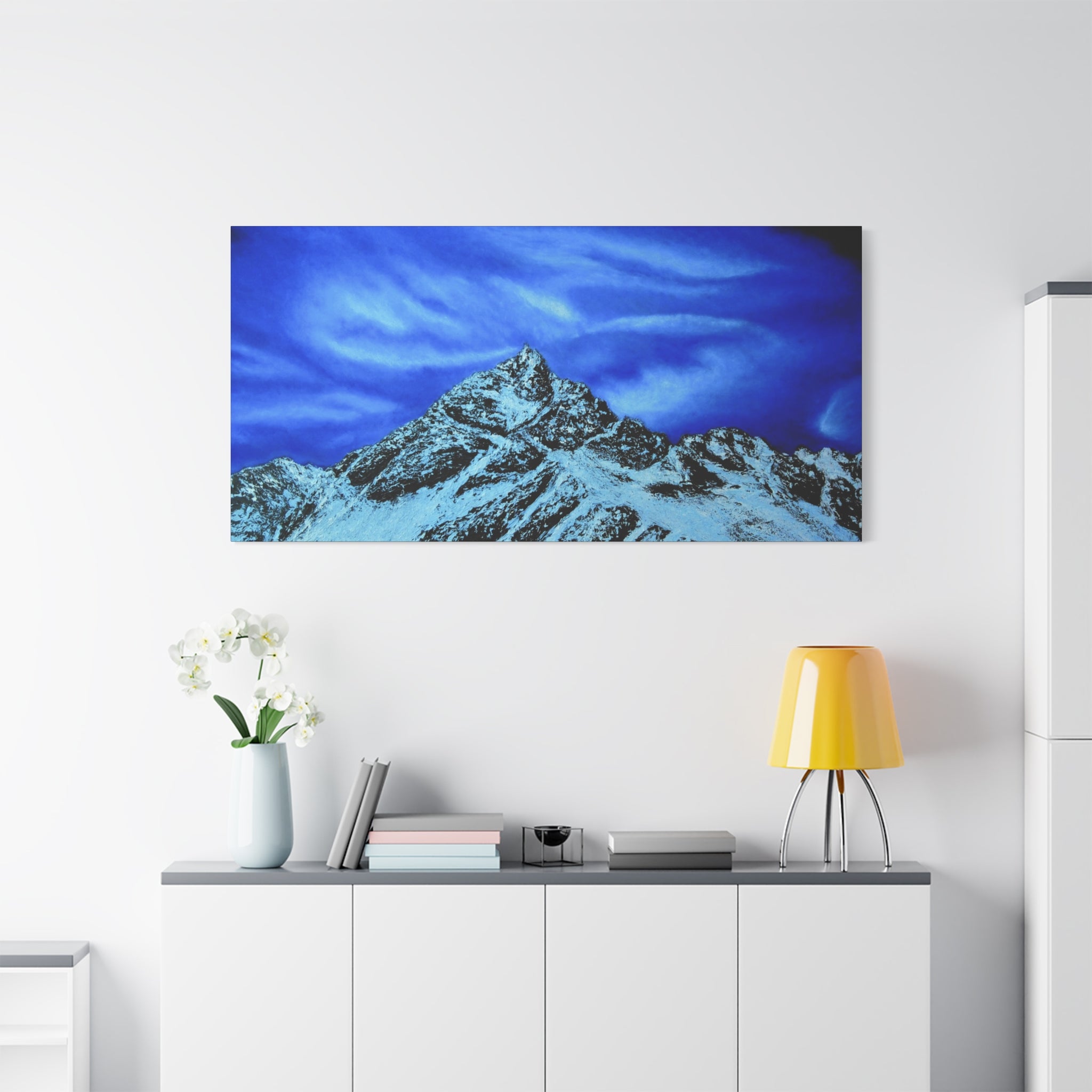 Blue Mountain Nightscape Matte Canvas Print — Stretched 1.25"