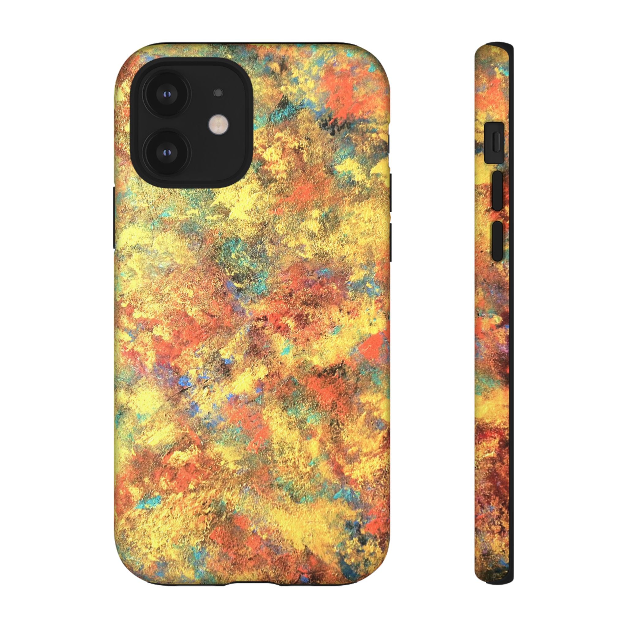 Abstract Autumn Marble Phone Case — Protective iPhone Cover with Warm Fall Colors