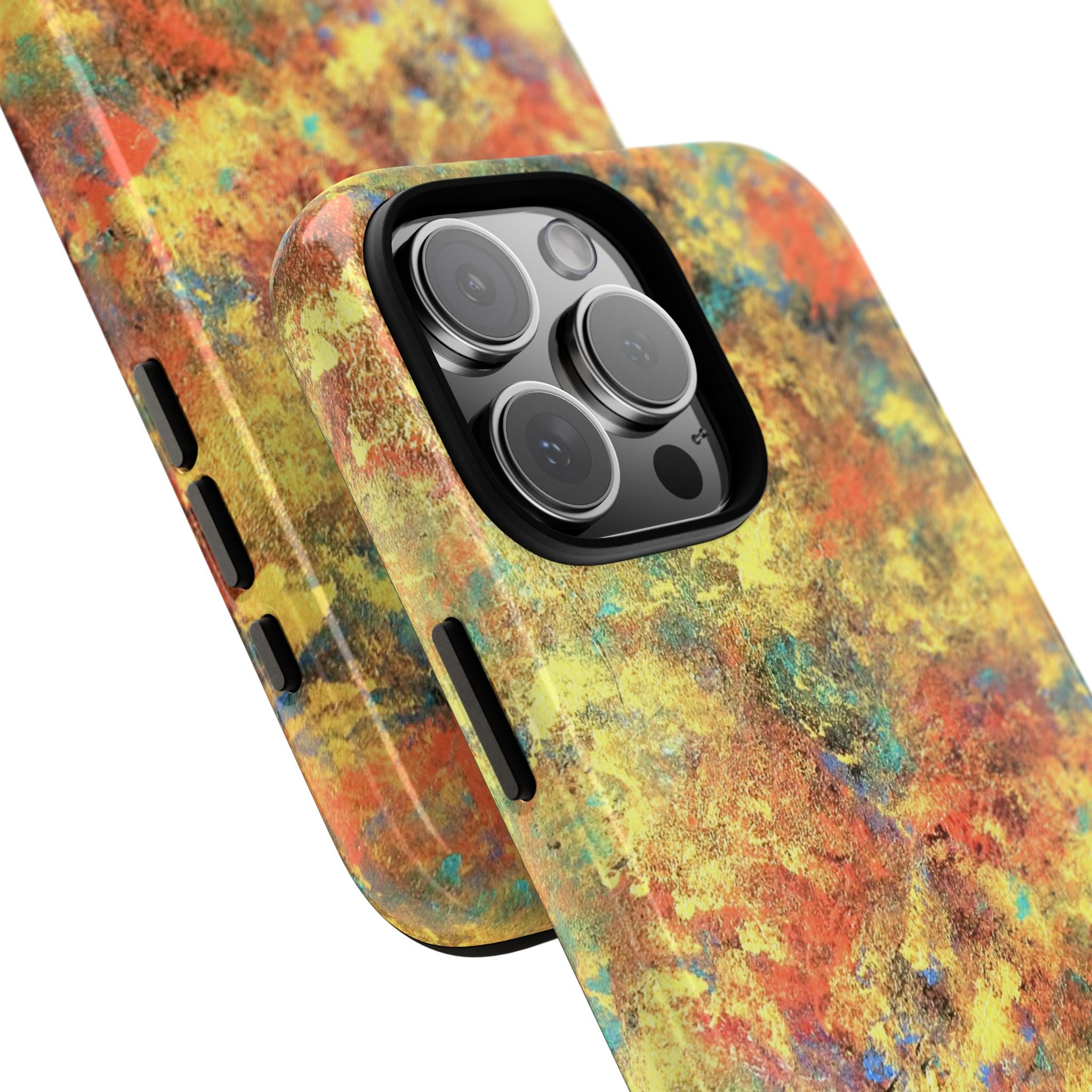 Abstract Autumn Marble Phone Case — Protective iPhone Cover with Warm Fall Colors