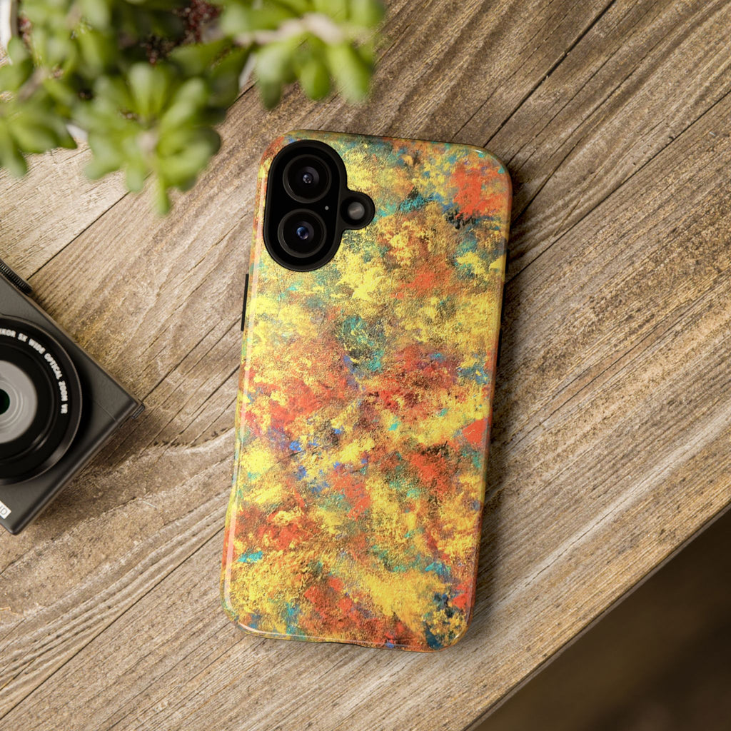 Abstract Autumn Marble Phone Case — Protective iPhone Cover with Warm Fall Colors