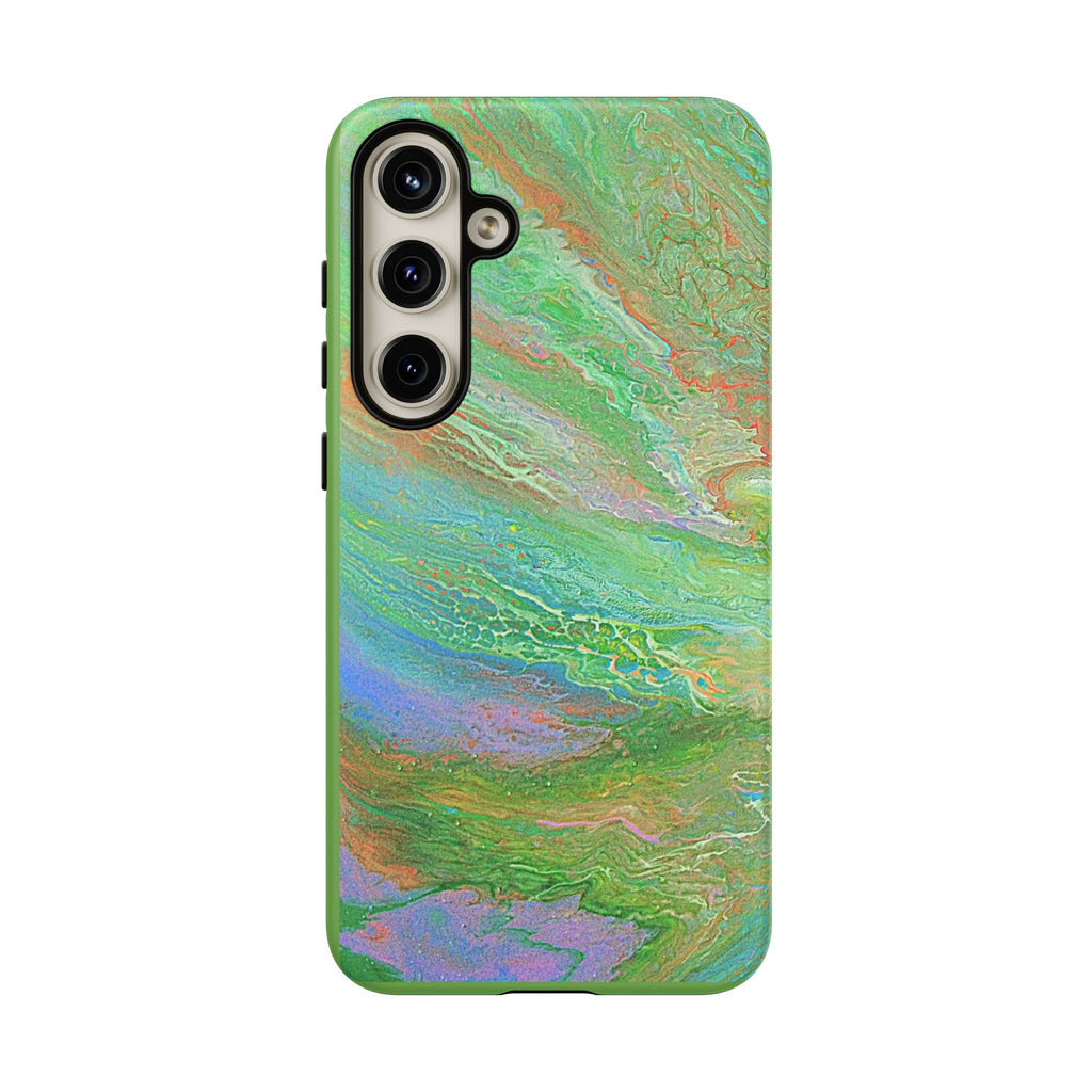 Marbled Green Abstract Phone Case — Protective Tough Case for iPhone