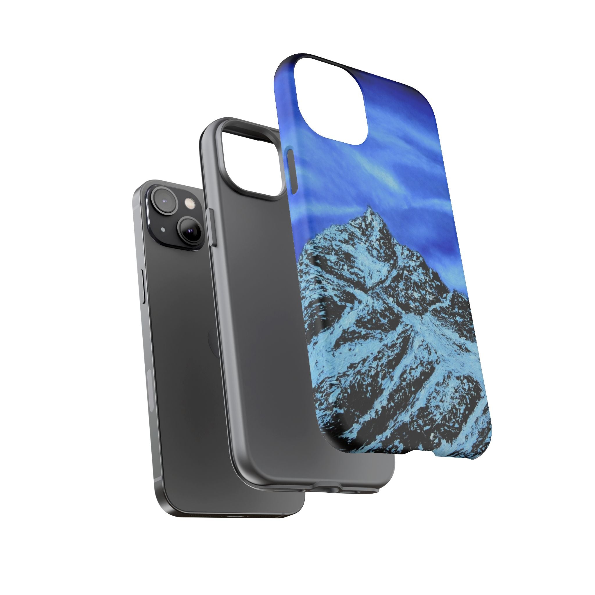 Mountain Peak Blue Tough Phone Case — Rugged Protective iPhone Cover
