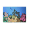 Underwater Coral Reef Canvas Wall Art — Scuba Diver Ocean Print