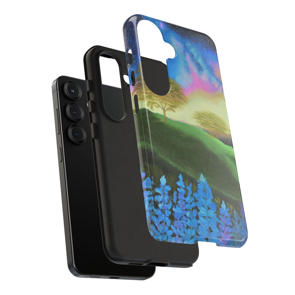 Aurora Nightscape Phone Case — Galaxy Meadow Protective Case