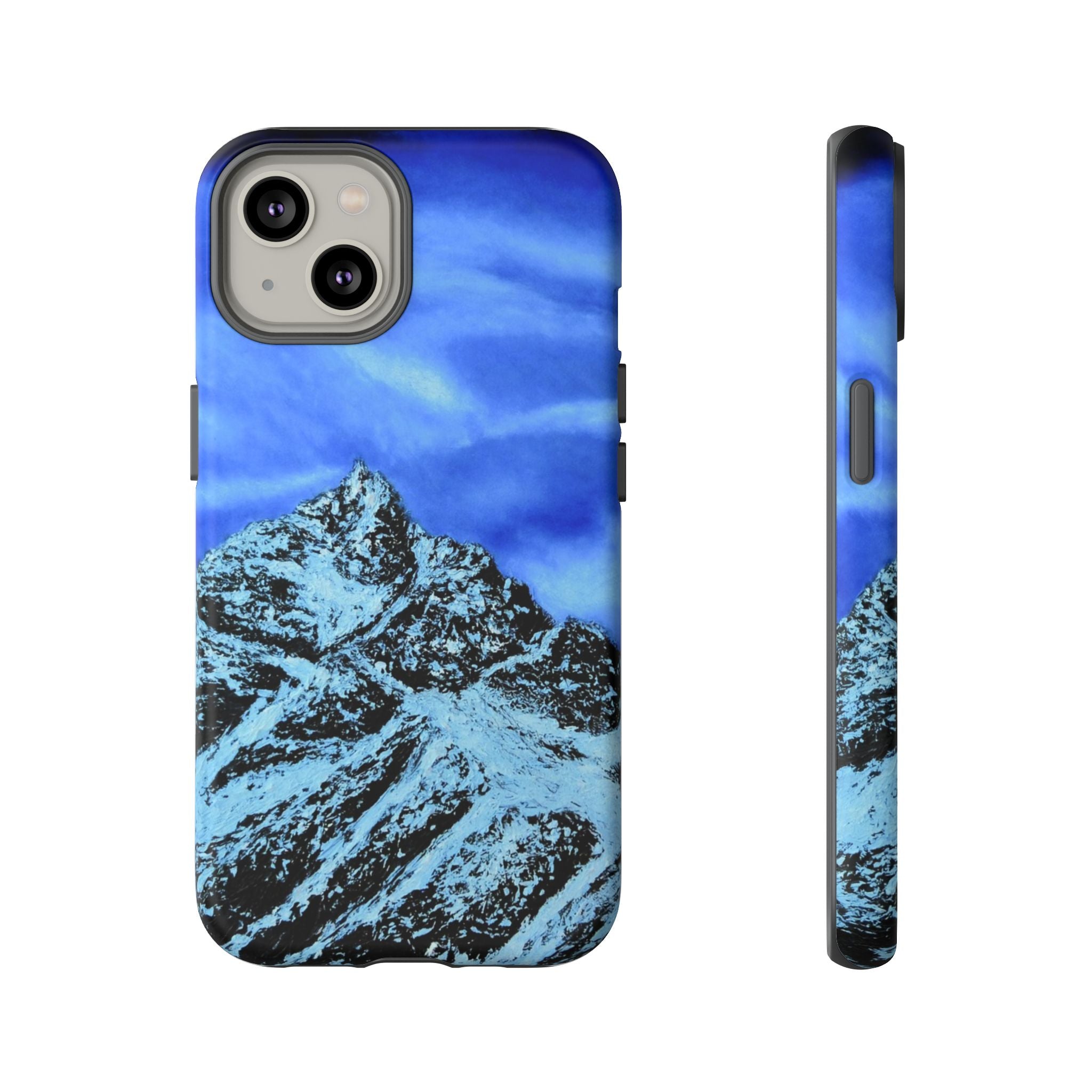 Mountain Peak Blue Tough Phone Case — Rugged Protective iPhone Cover