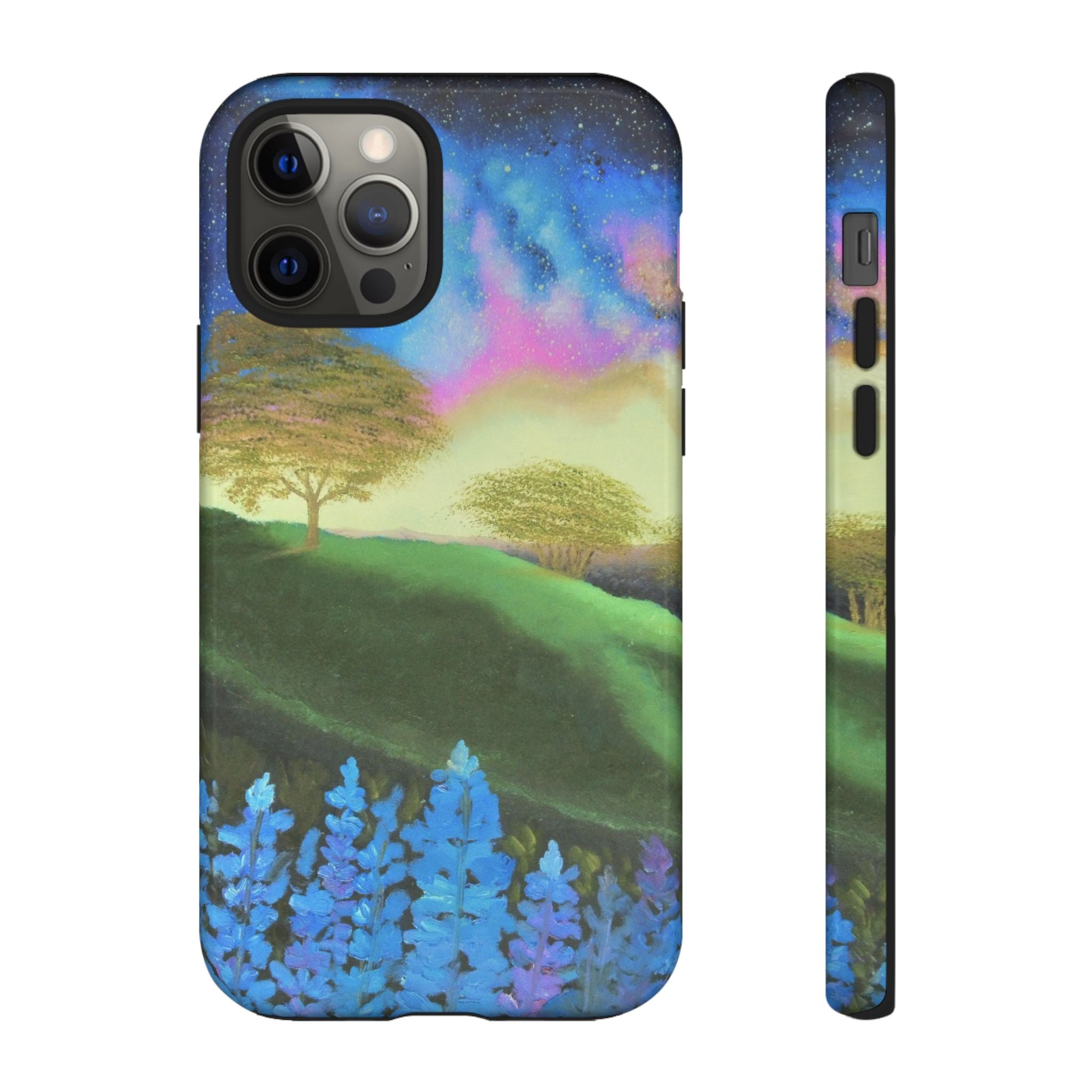 Aurora Nightscape Phone Case — Galaxy Meadow Protective Case
