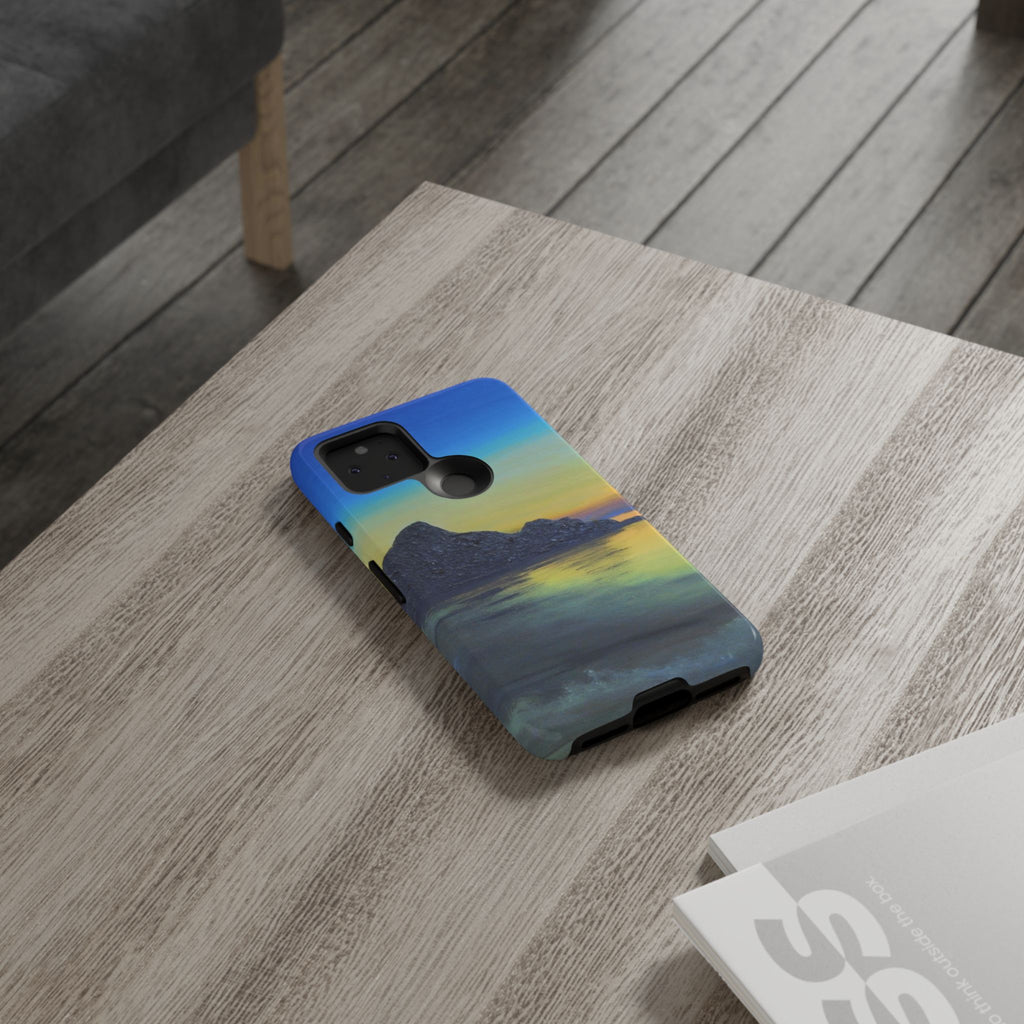 Sunset Cove Phone Case — Durable Protective Tough Case with Tranquil Beach Landscape