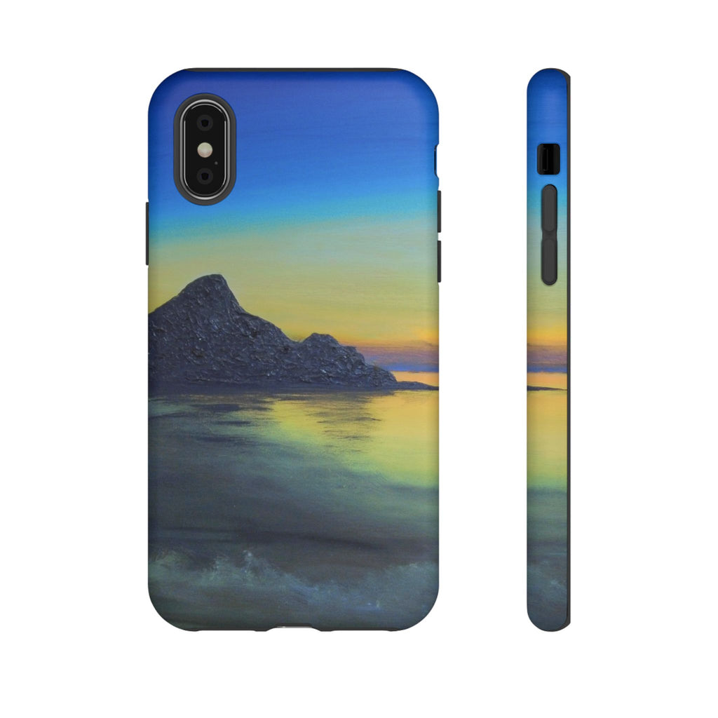 Sunset Cove Phone Case — Durable Protective Tough Case with Tranquil Beach Landscape