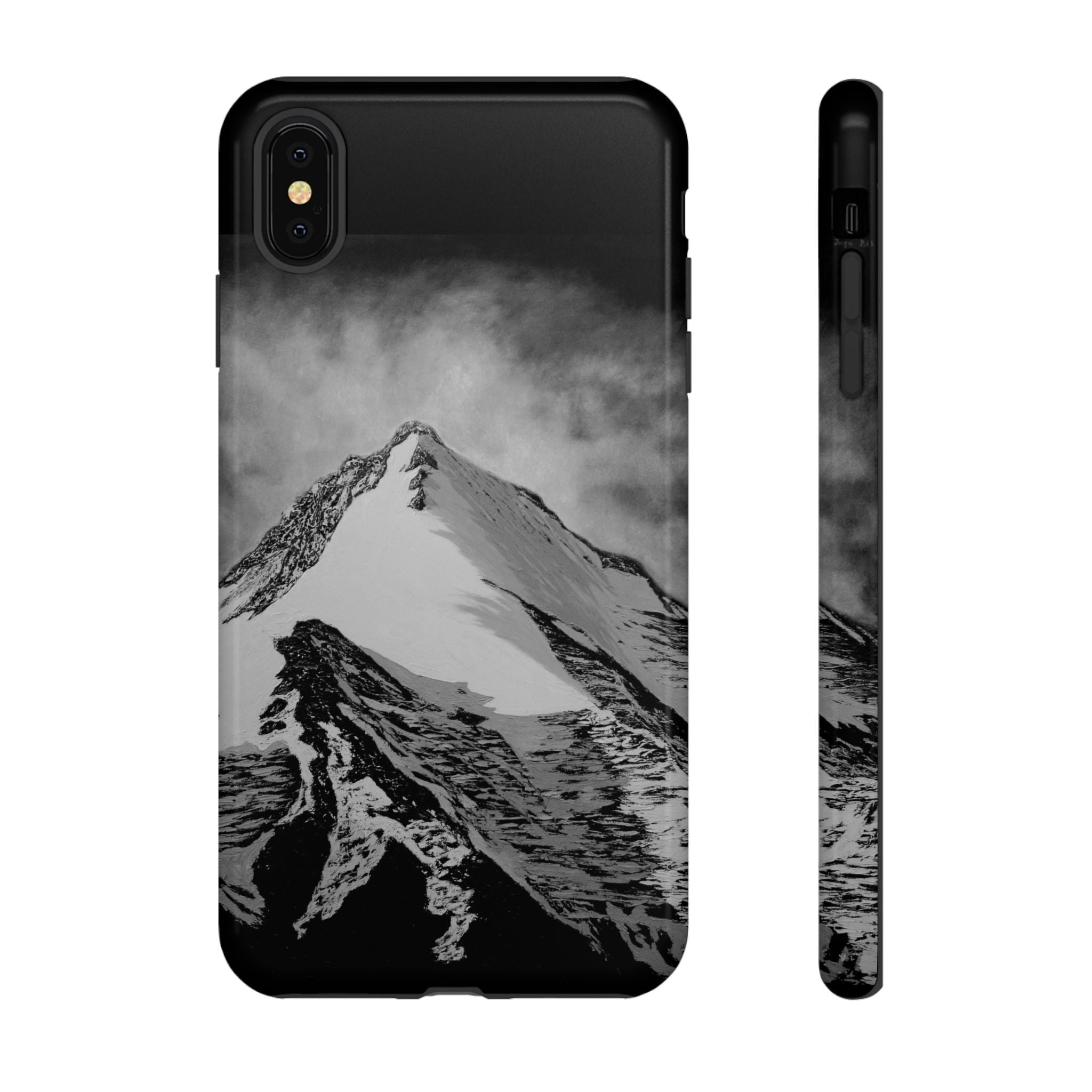 Mountain Peak Phone Case — Black & White Alpine Protective Case