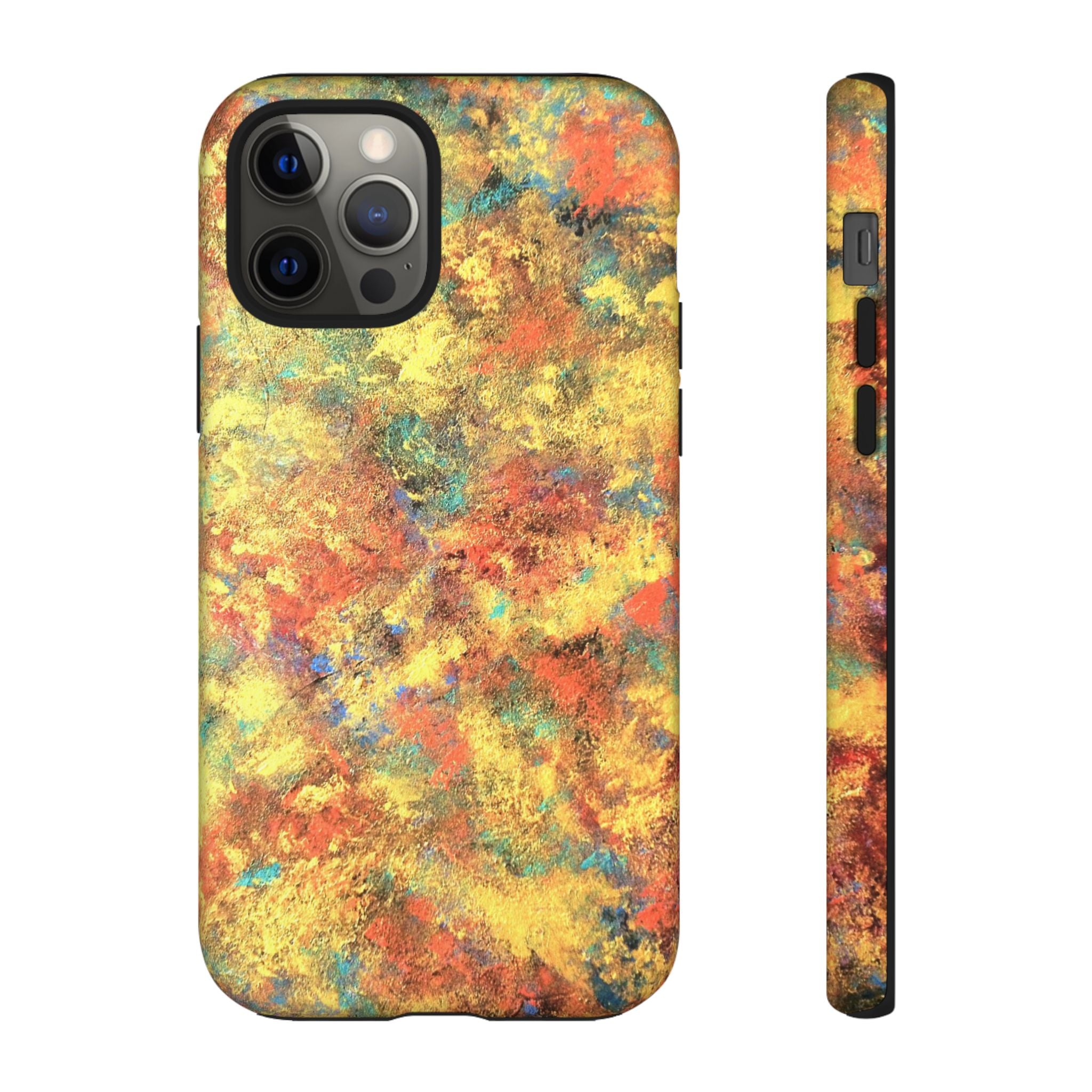 Abstract Autumn Marble Phone Case — Protective iPhone Cover with Warm Fall Colors
