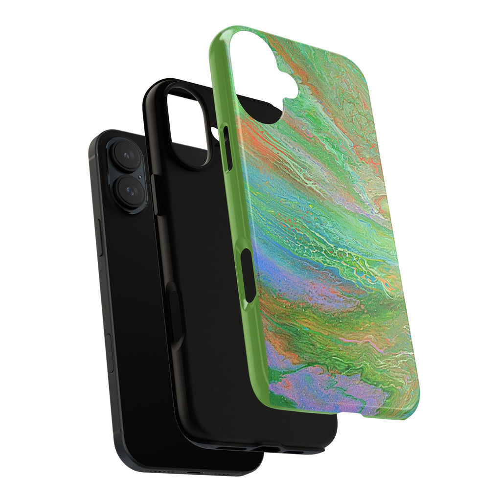 Marbled Green Abstract Phone Case — Protective Tough Case for iPhone