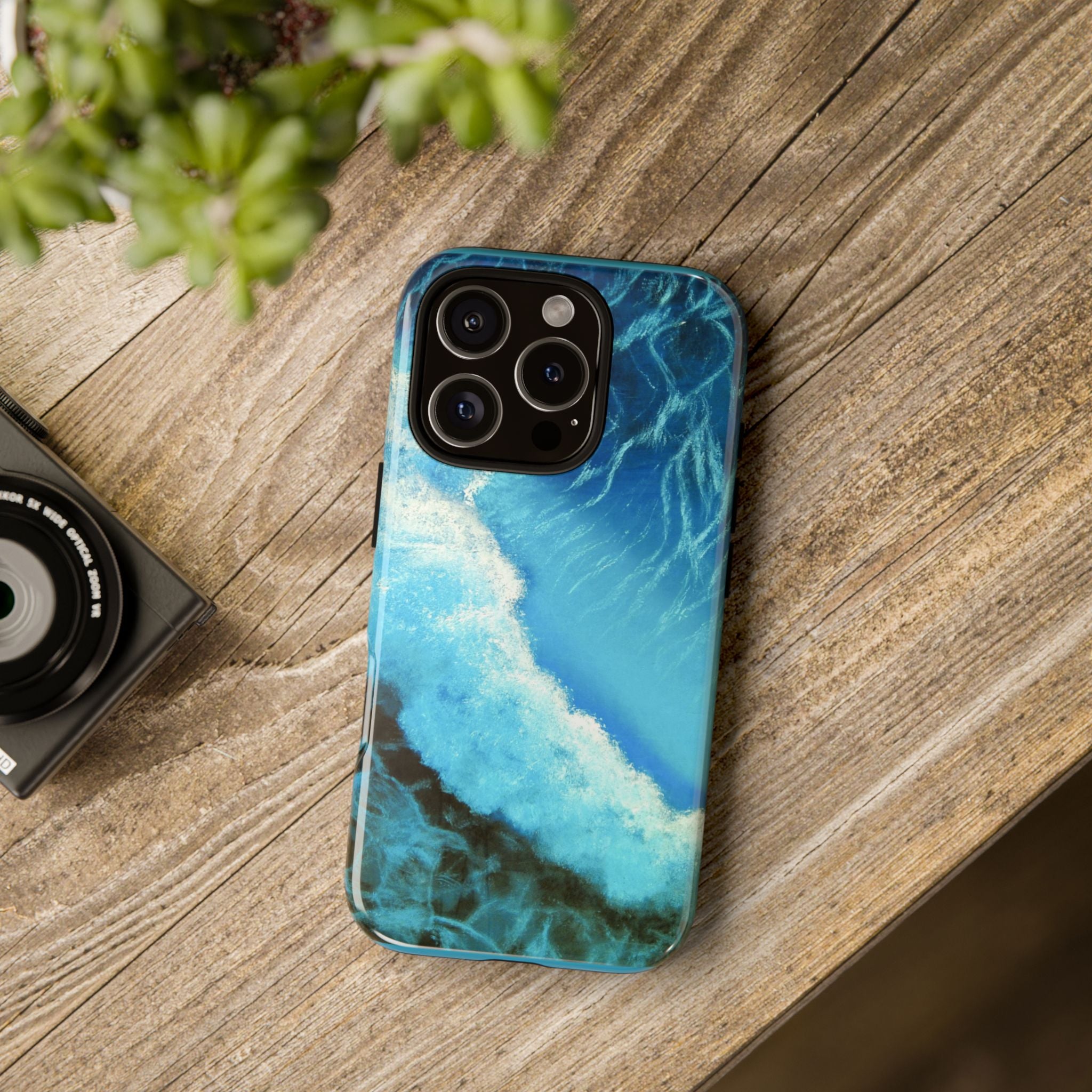 Ocean Wave Tough Phone Case — Blue Sea Water Protective Cover