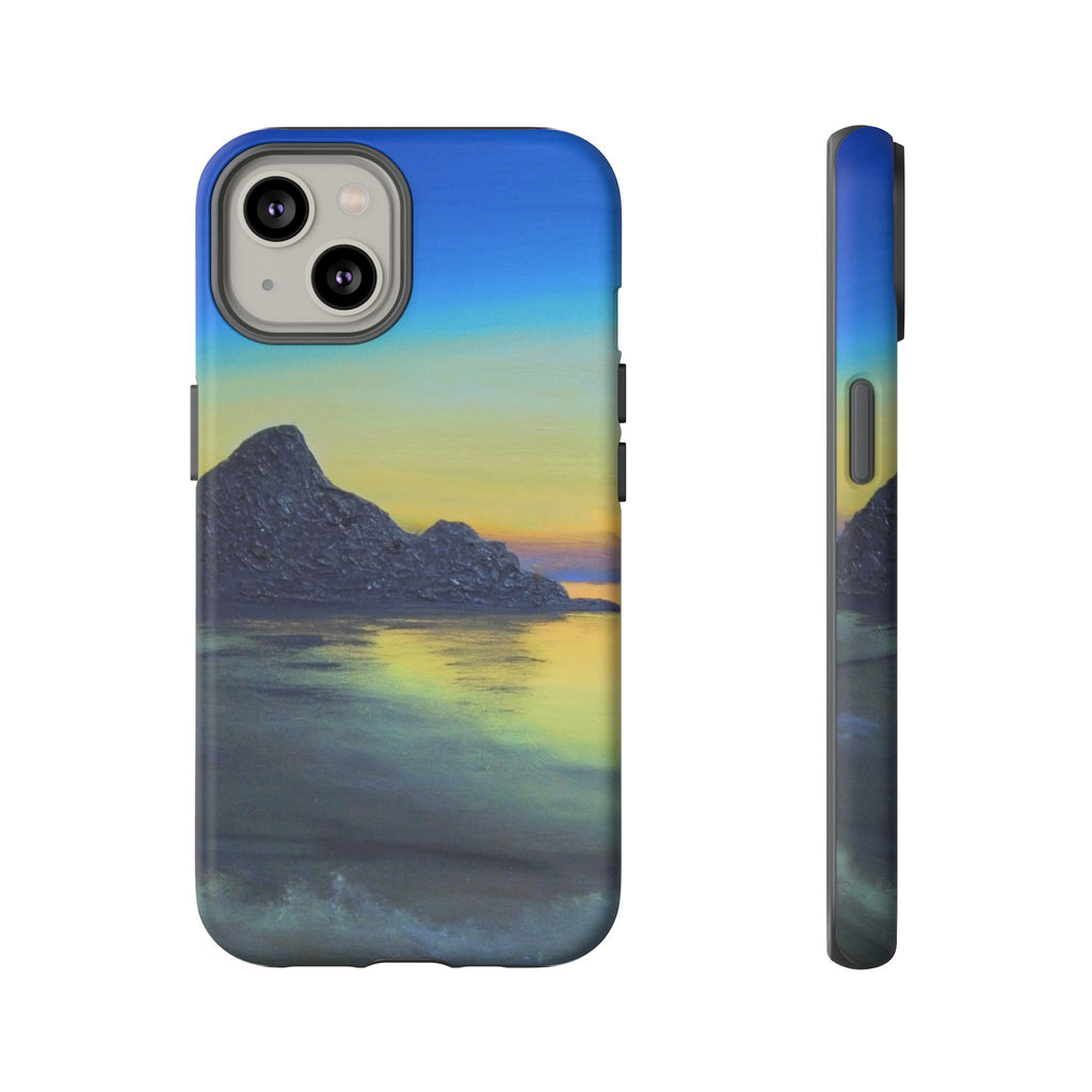 Sunset Cove Phone Case — Durable Protective Tough Case with Tranquil Beach Landscape