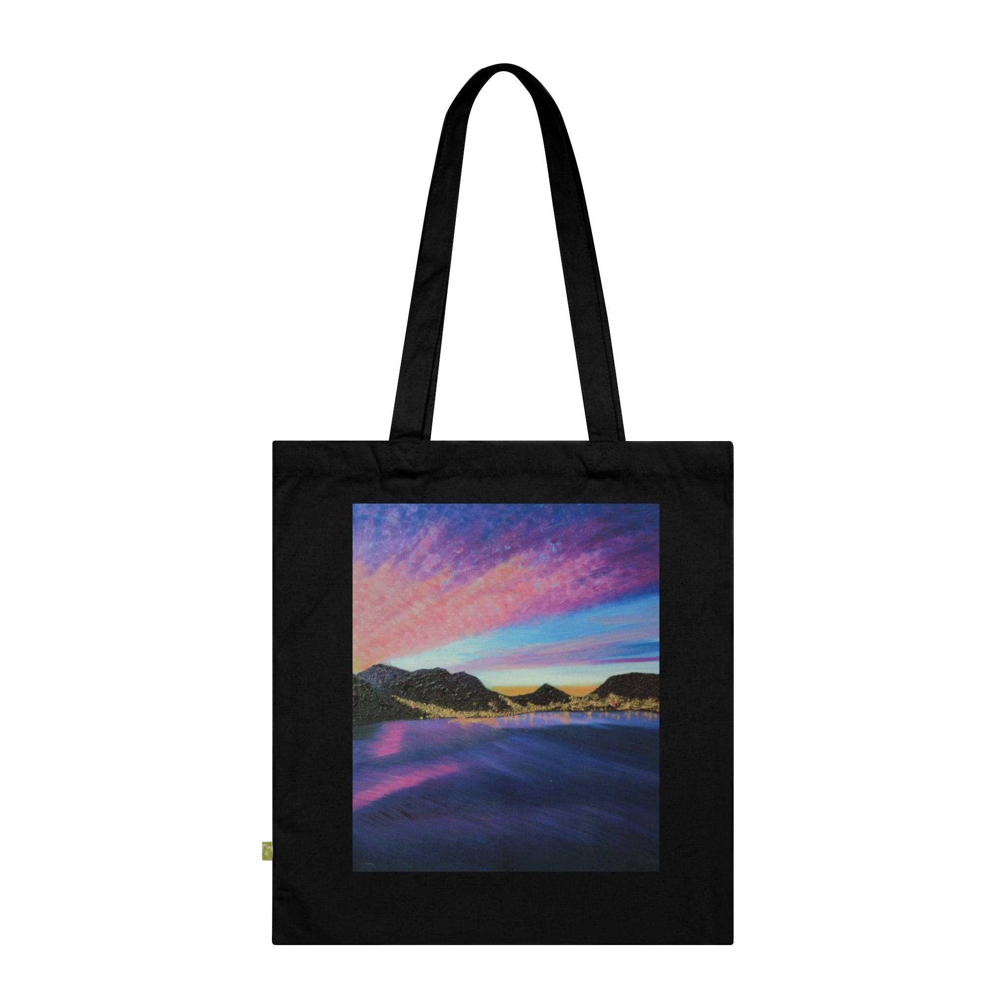 Sunset Beach Tote Bag — Ocean Sunset Print Organic Cotton Tote