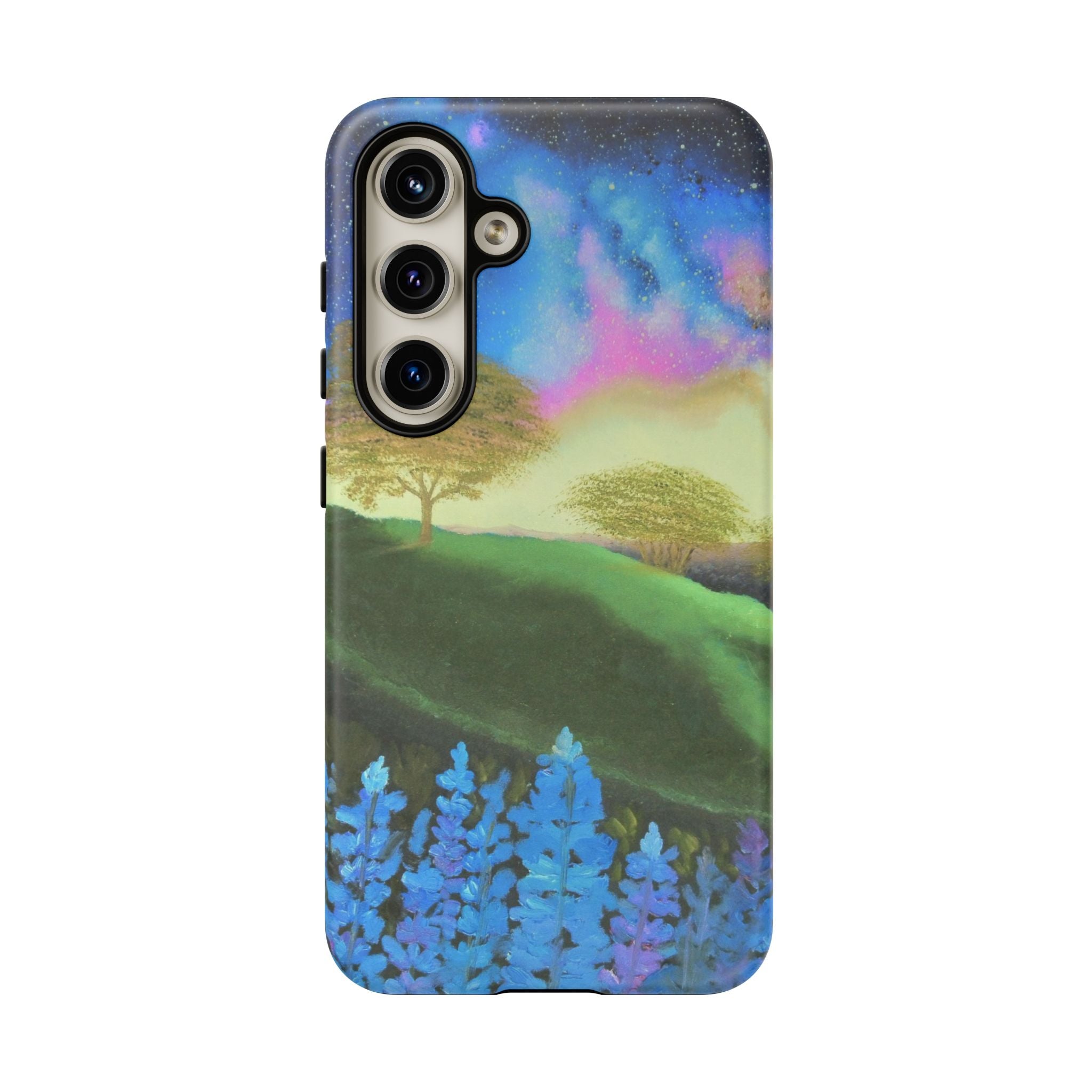 Aurora Nightscape Phone Case — Galaxy Meadow Protective Case