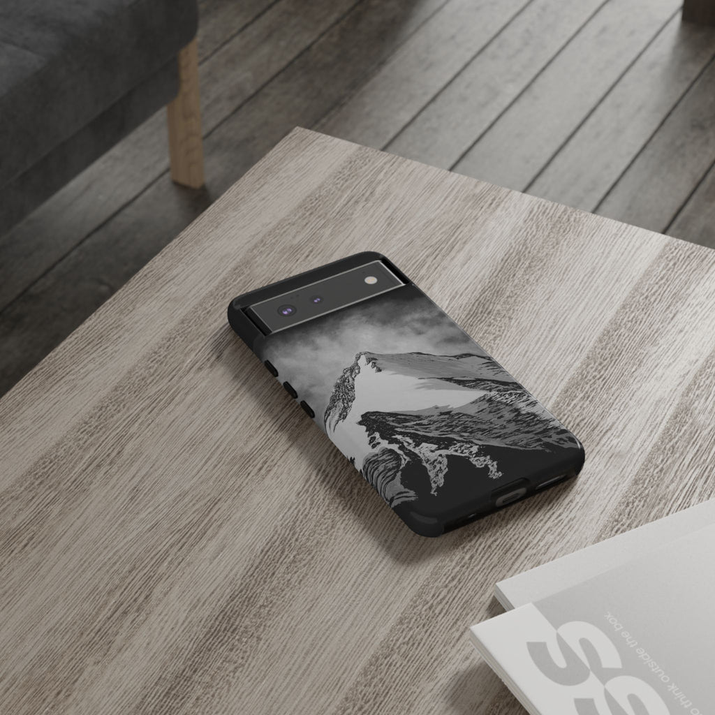 Mountain Peak Phone Case — Black & White Alpine Protective Case