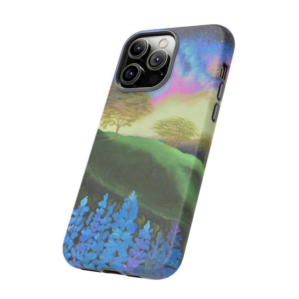 Aurora Nightscape Phone Case — Galaxy Meadow Protective Case