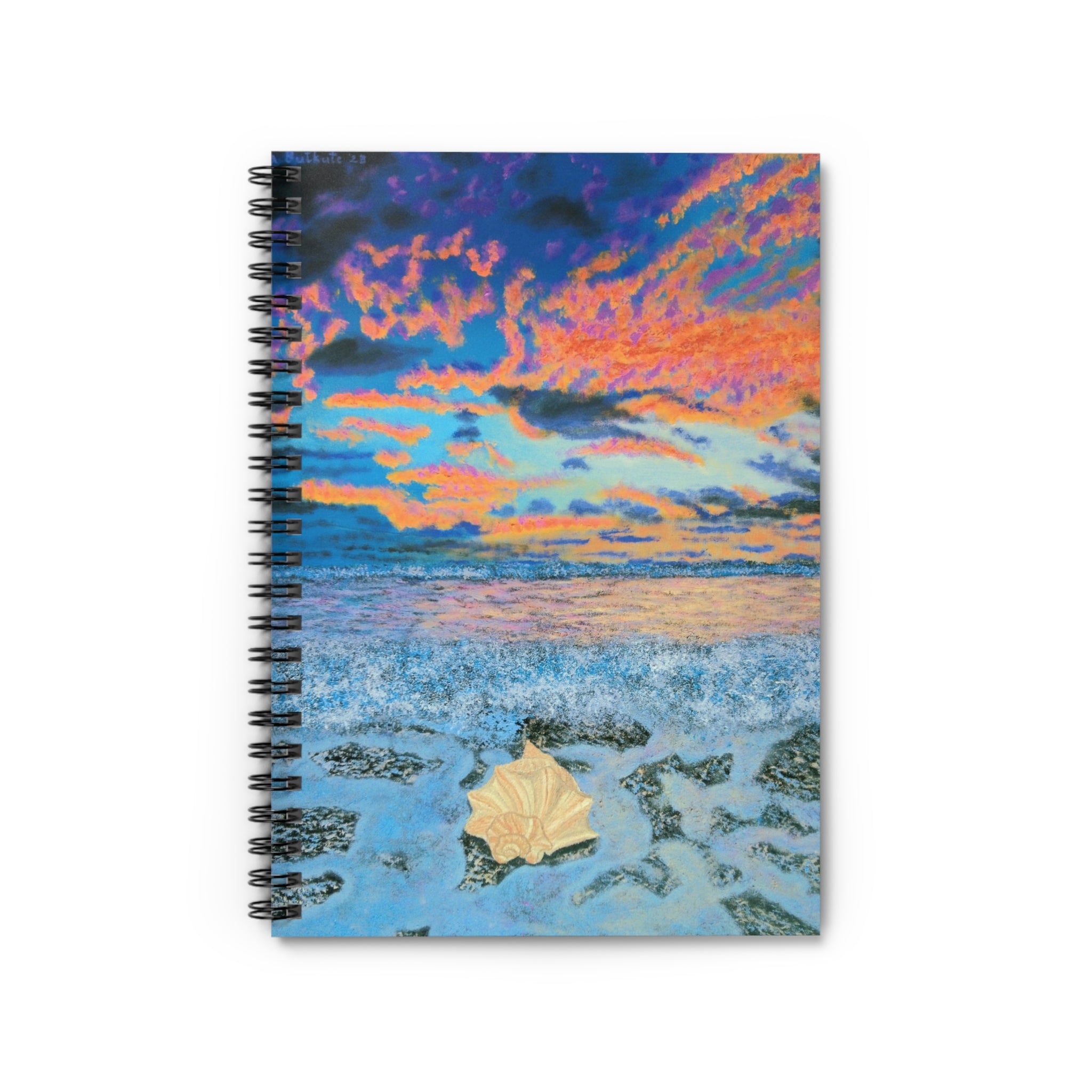 Sunset Seashore Spiral Notebook — Coastal Art Journal (Ruled)