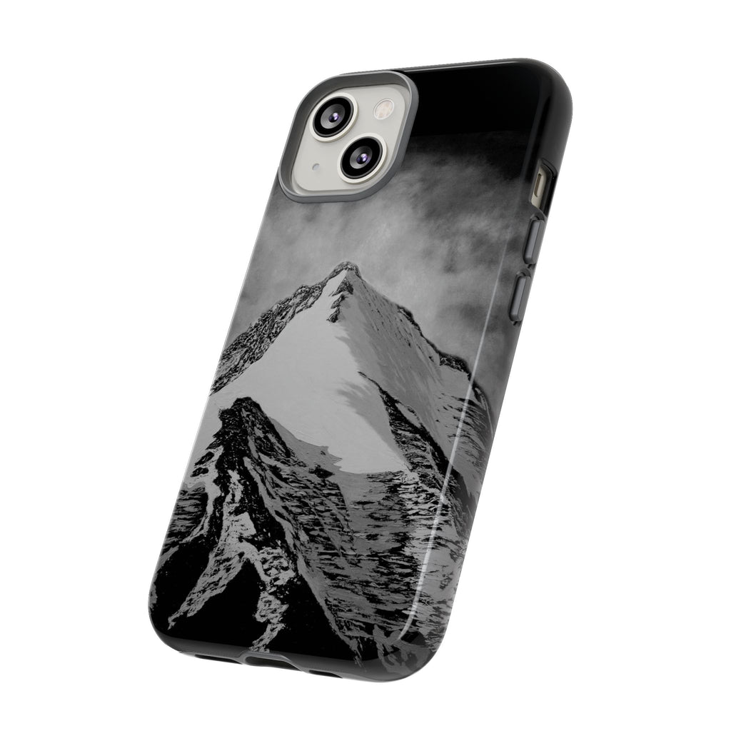 Mountain Peak Phone Case — Black & White Alpine Protective Case