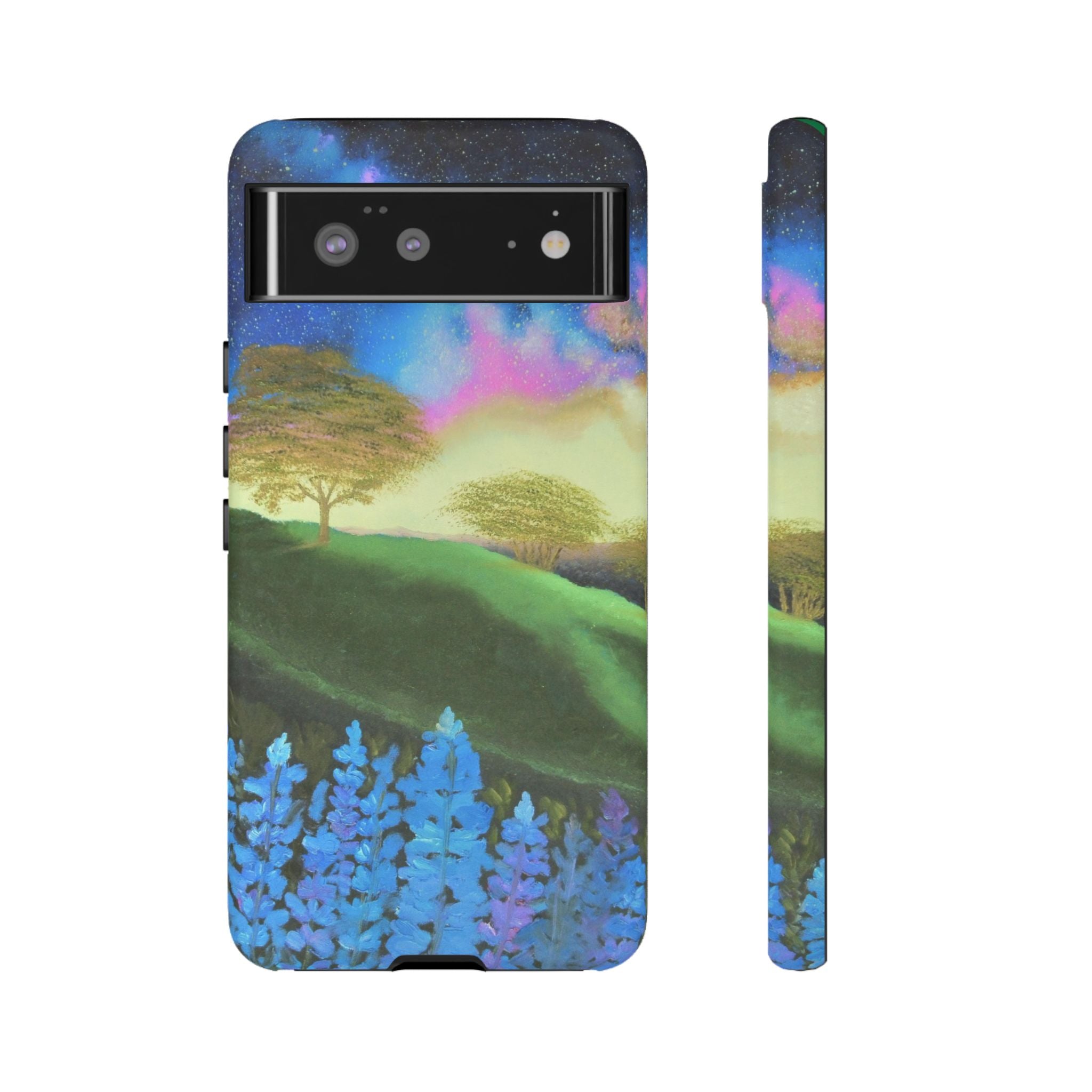 Aurora Nightscape Phone Case — Galaxy Meadow Protective Case