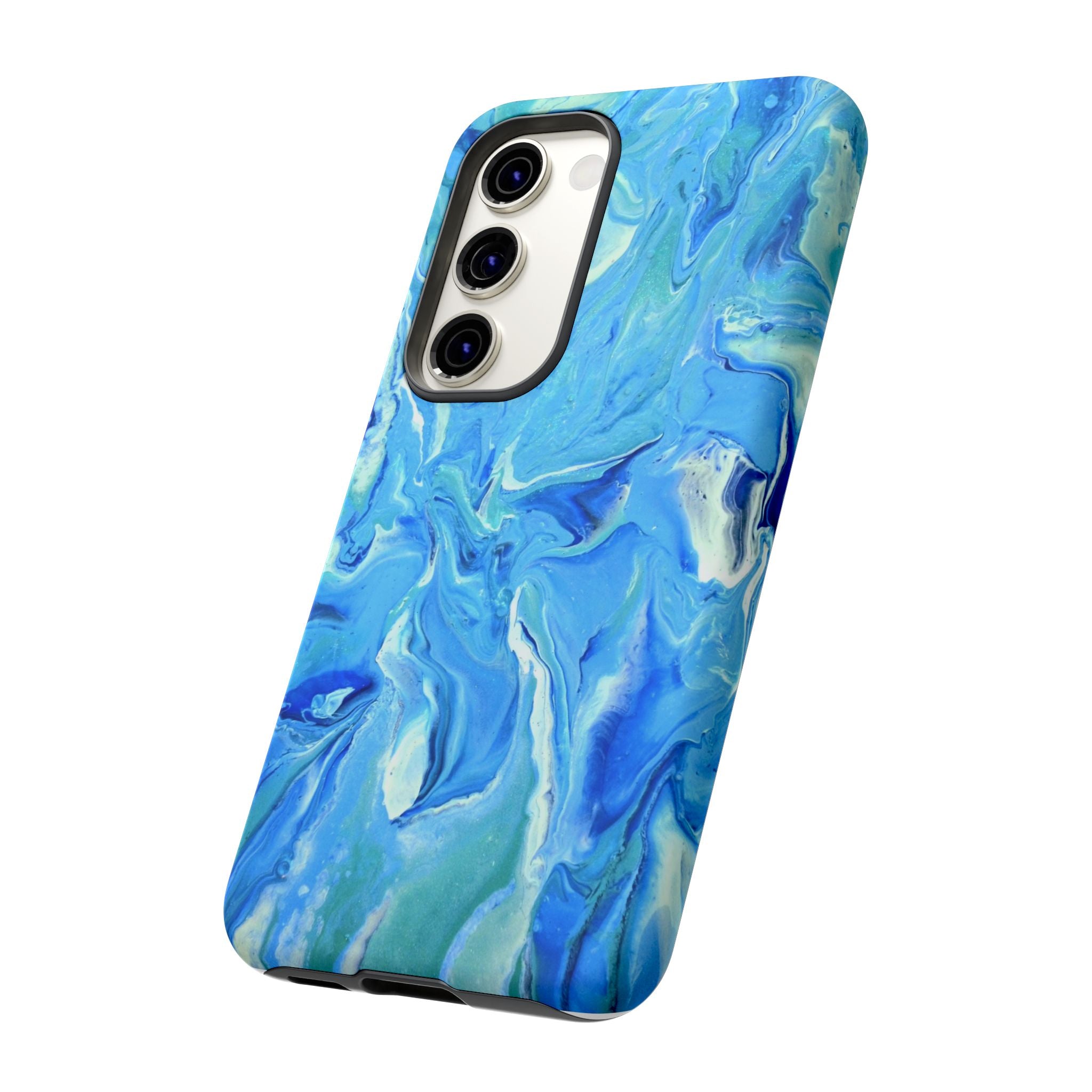 Blue Marble Tough Phone Case — Ocean Swirl Protective iPhone Cover