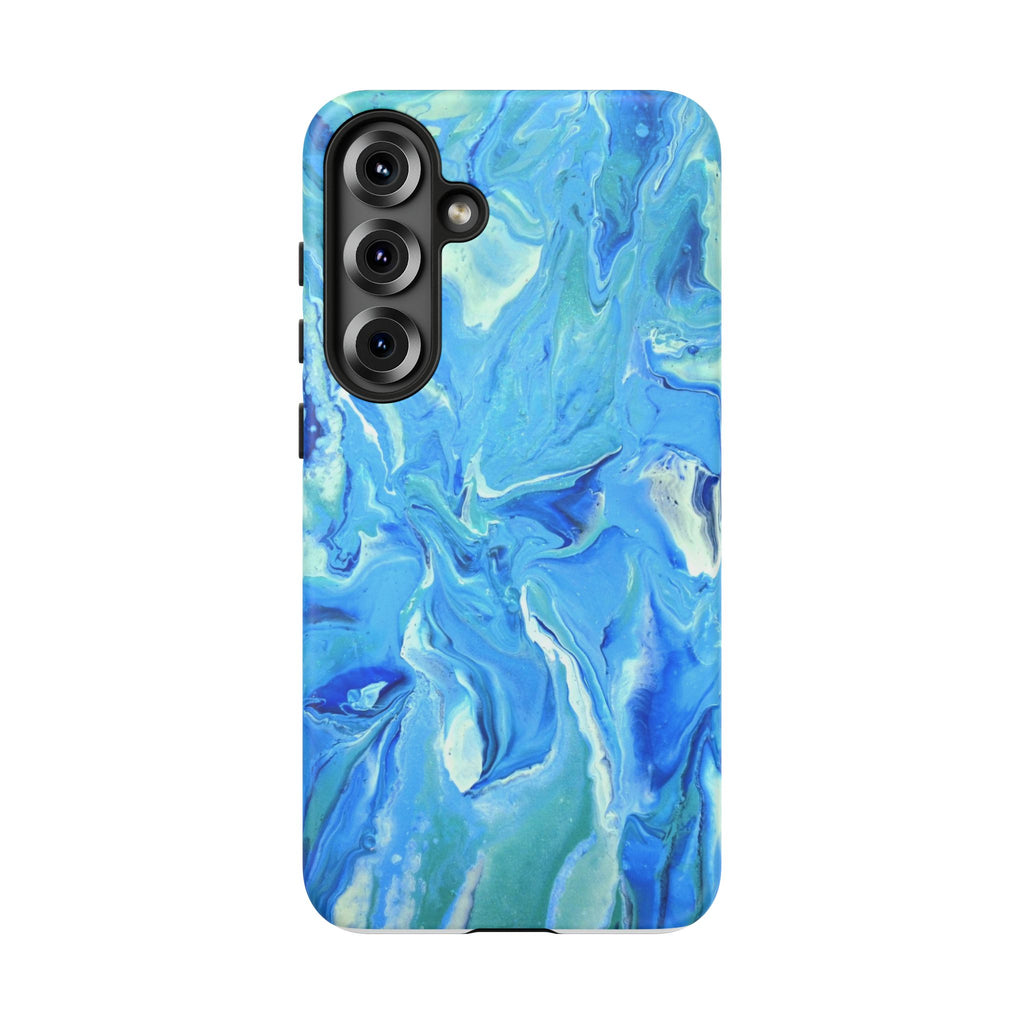 Blue Marble Tough Phone Case — Ocean Swirl Protective iPhone Cover