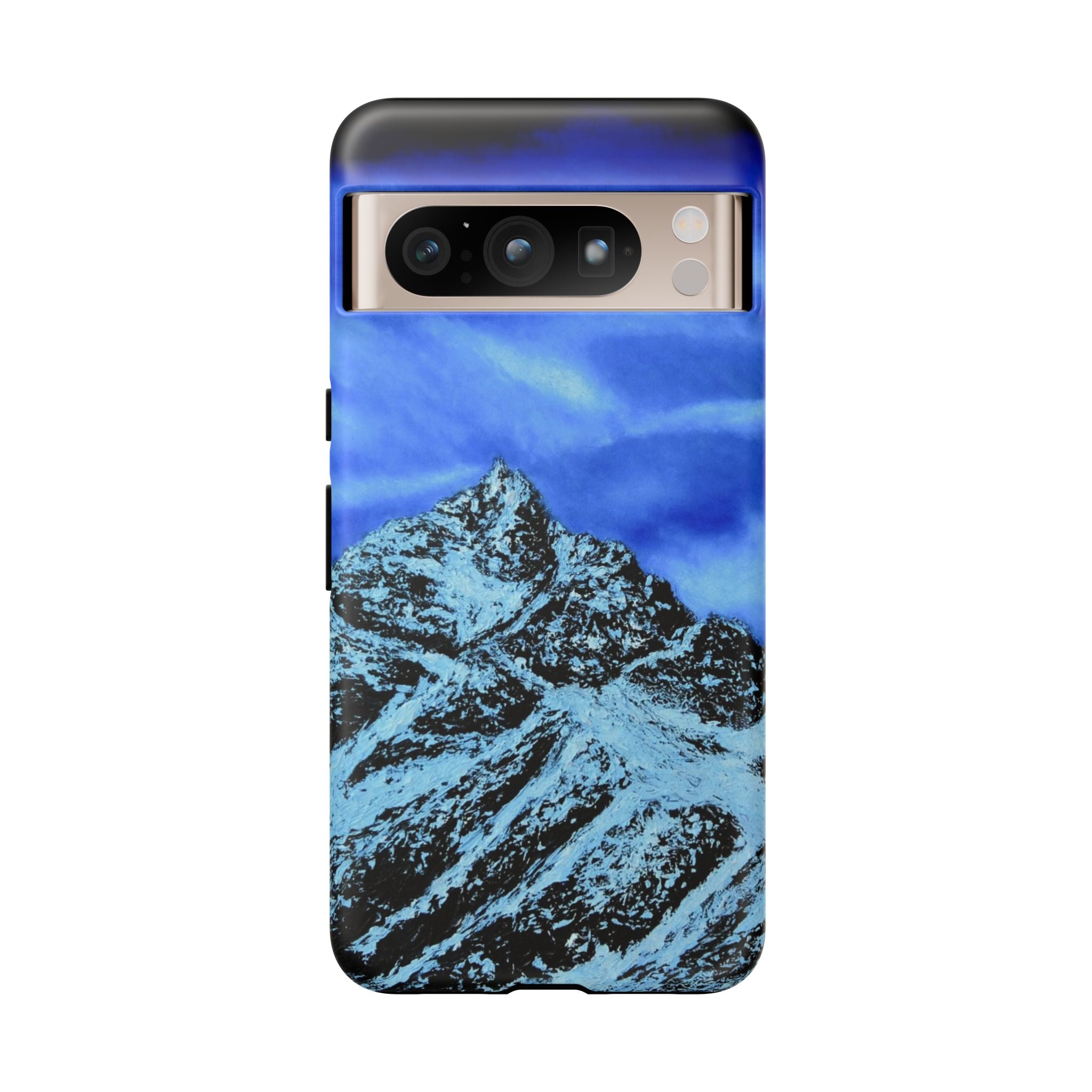 Mountain Peak Blue Tough Phone Case — Rugged Protective iPhone Cover