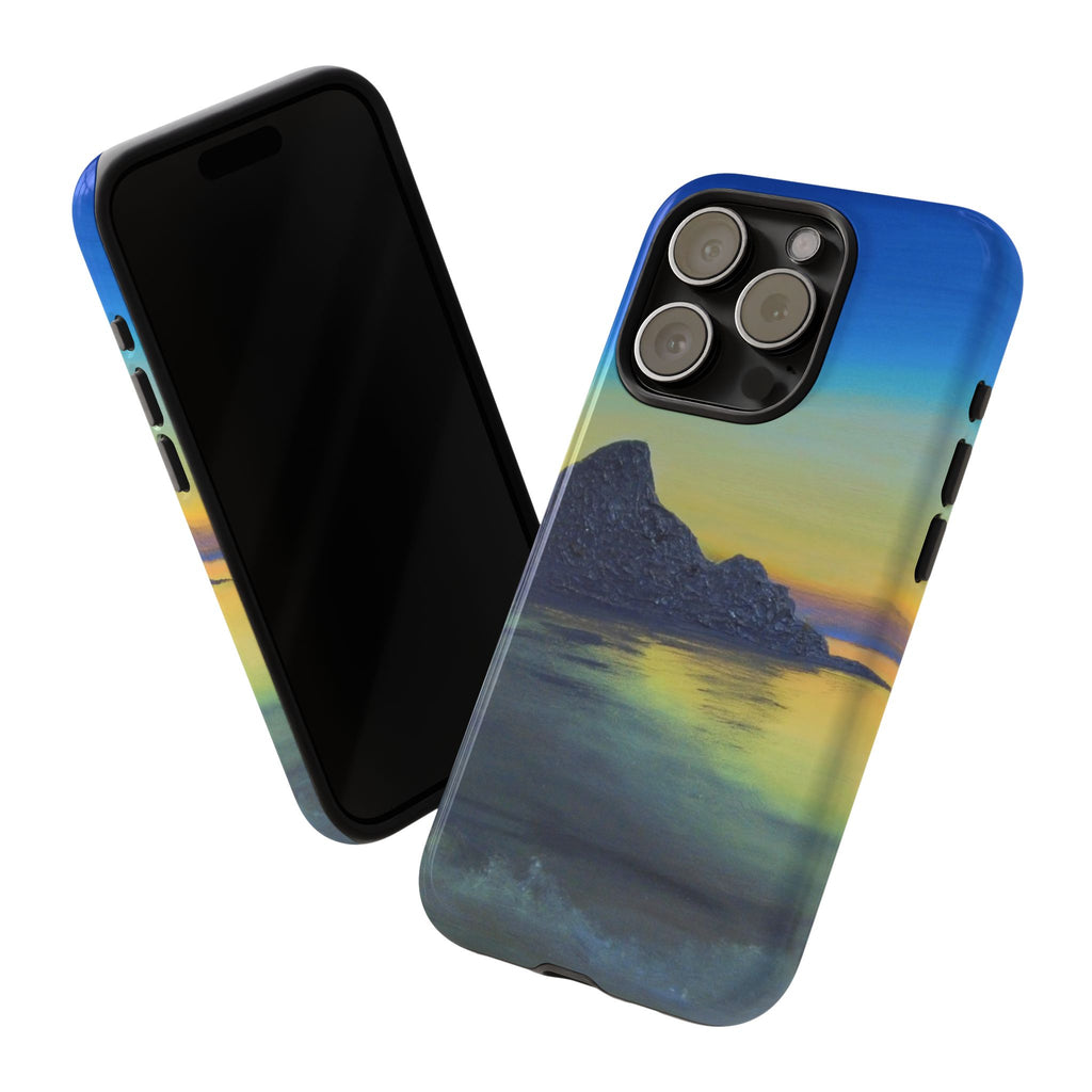 Sunset Cove Phone Case — Durable Protective Tough Case with Tranquil Beach Landscape
