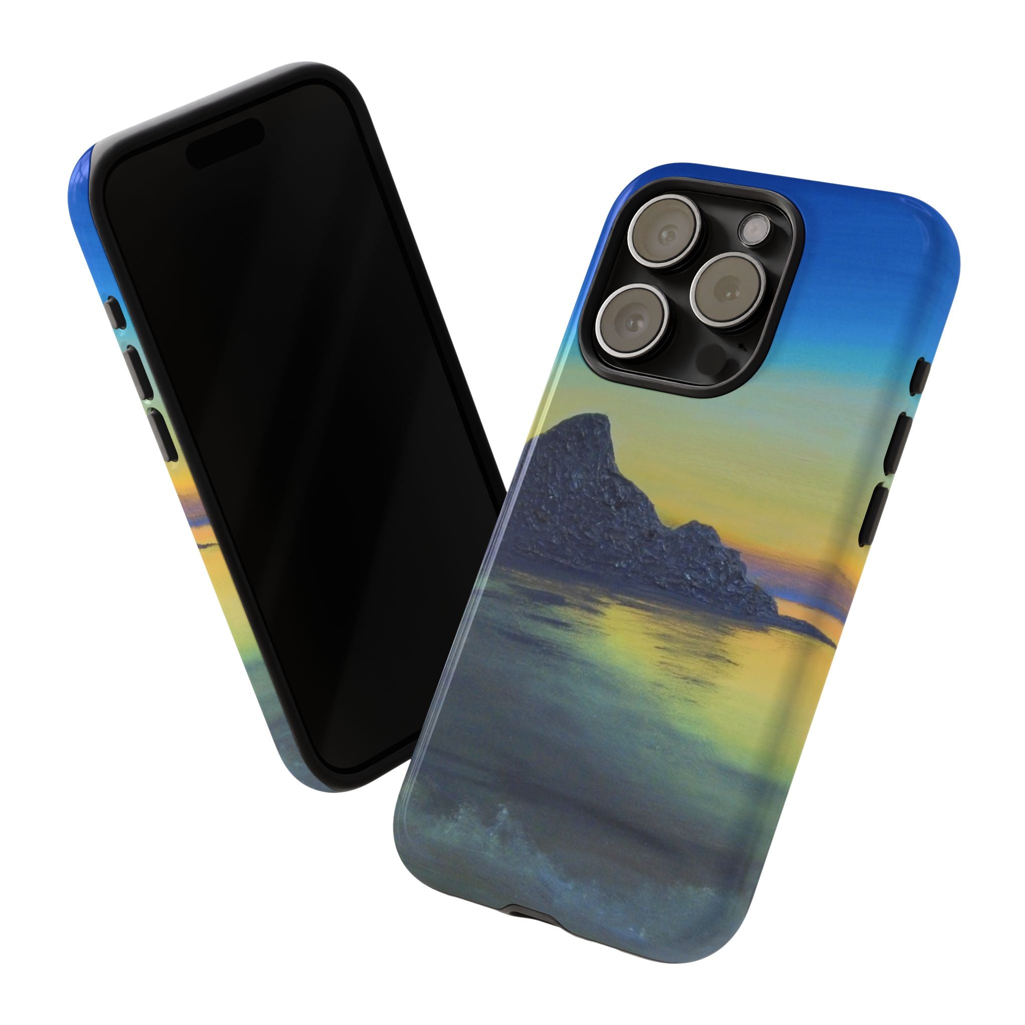 Sunset Cove Phone Case — Durable Protective Tough Case with Tranquil Beach Landscape