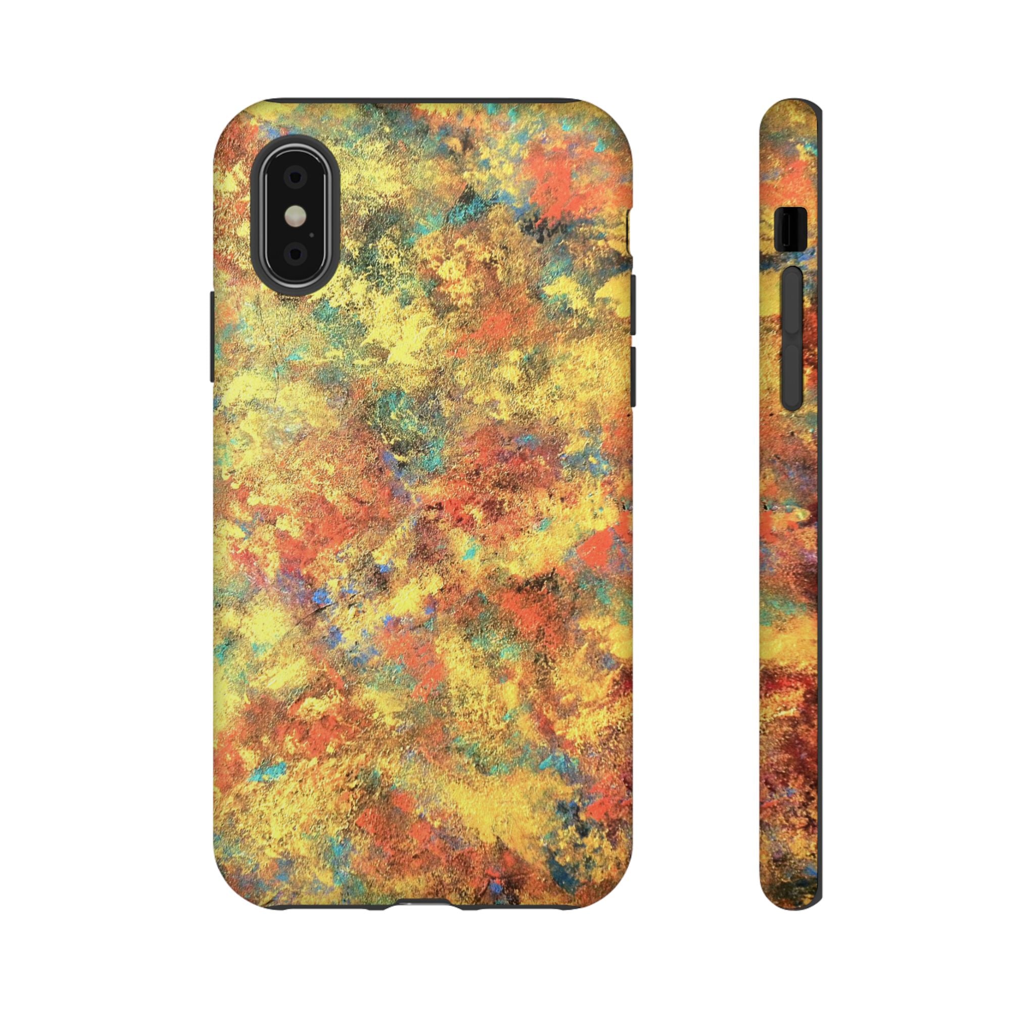 Abstract Autumn Marble Phone Case — Protective iPhone Cover with Warm Fall Colors