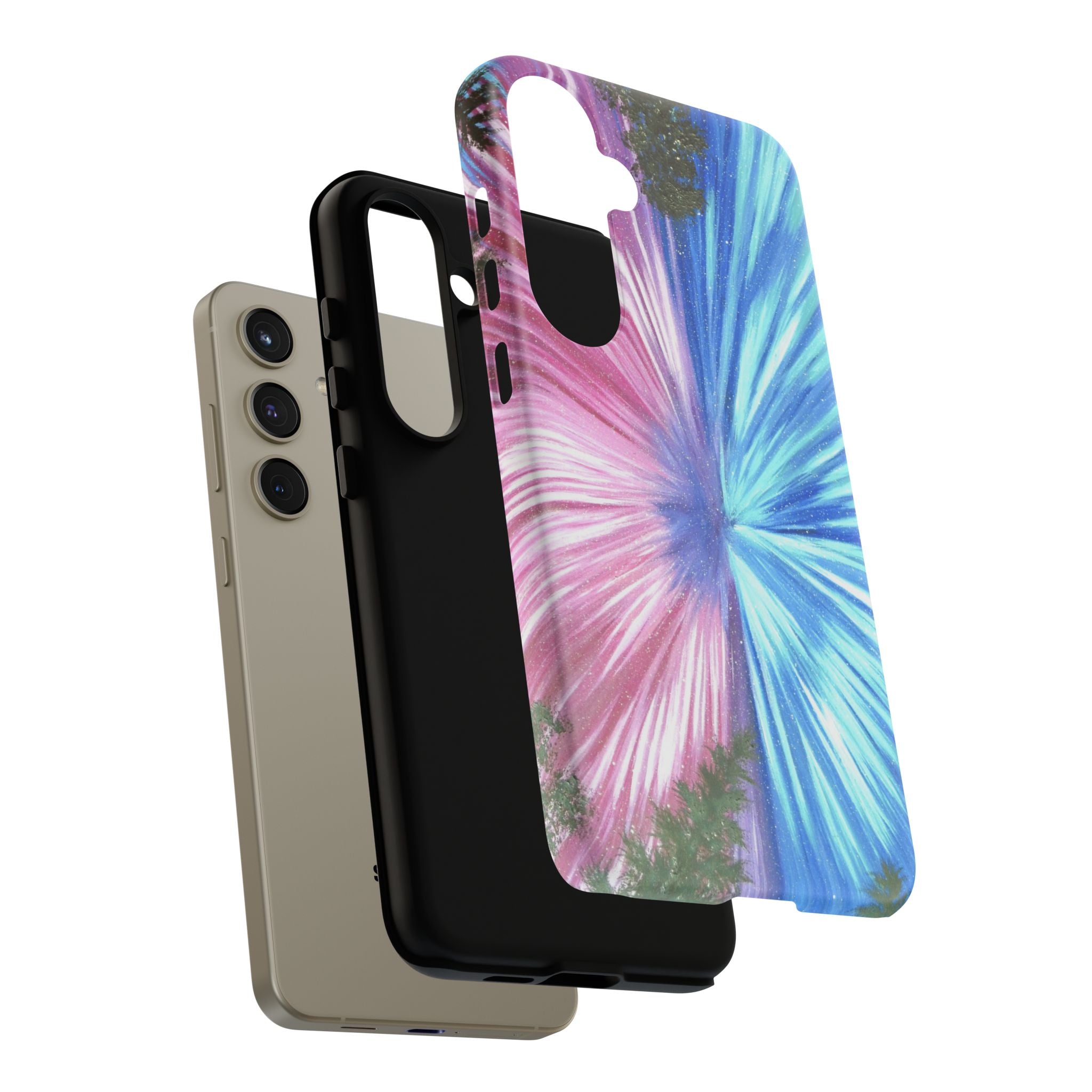 Phone Case — Pink & Blue Burst Tough Protective Case