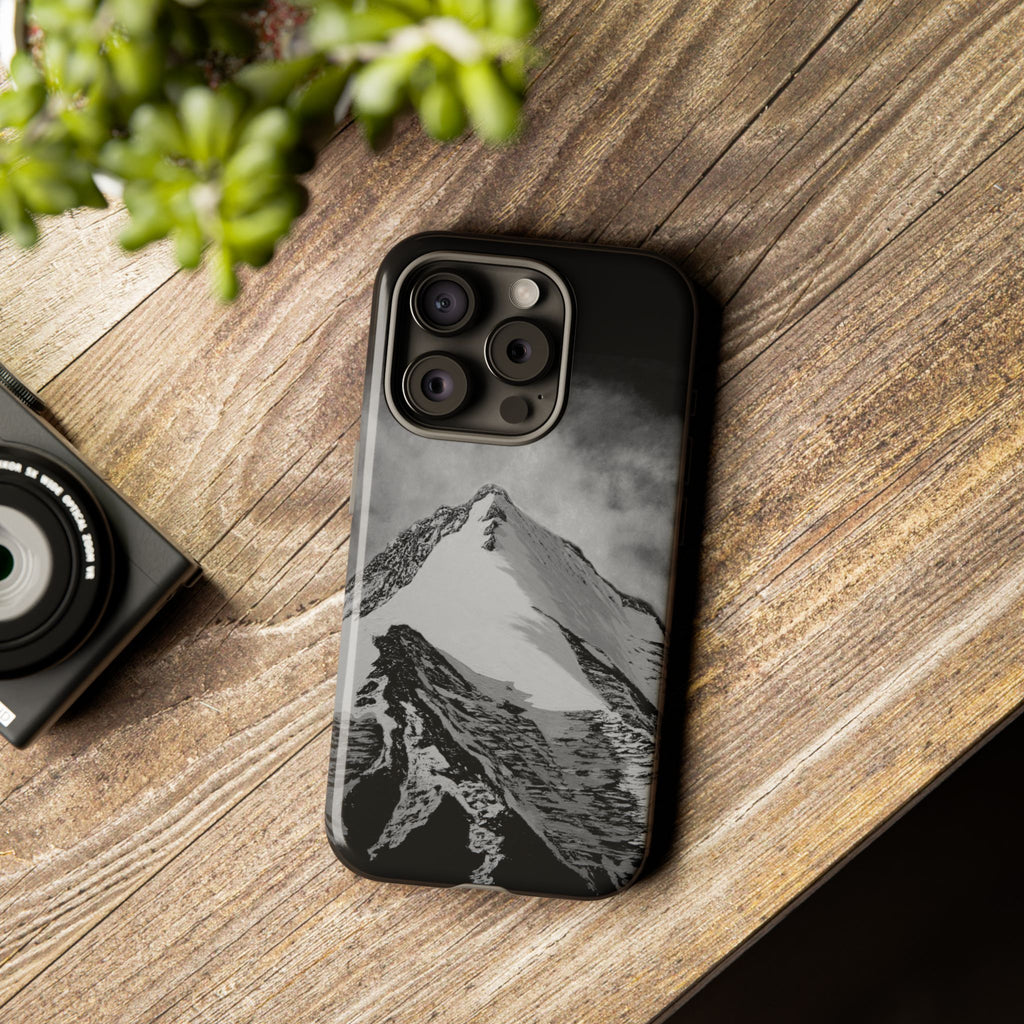 Mountain Peak Phone Case — Black & White Alpine Protective Case