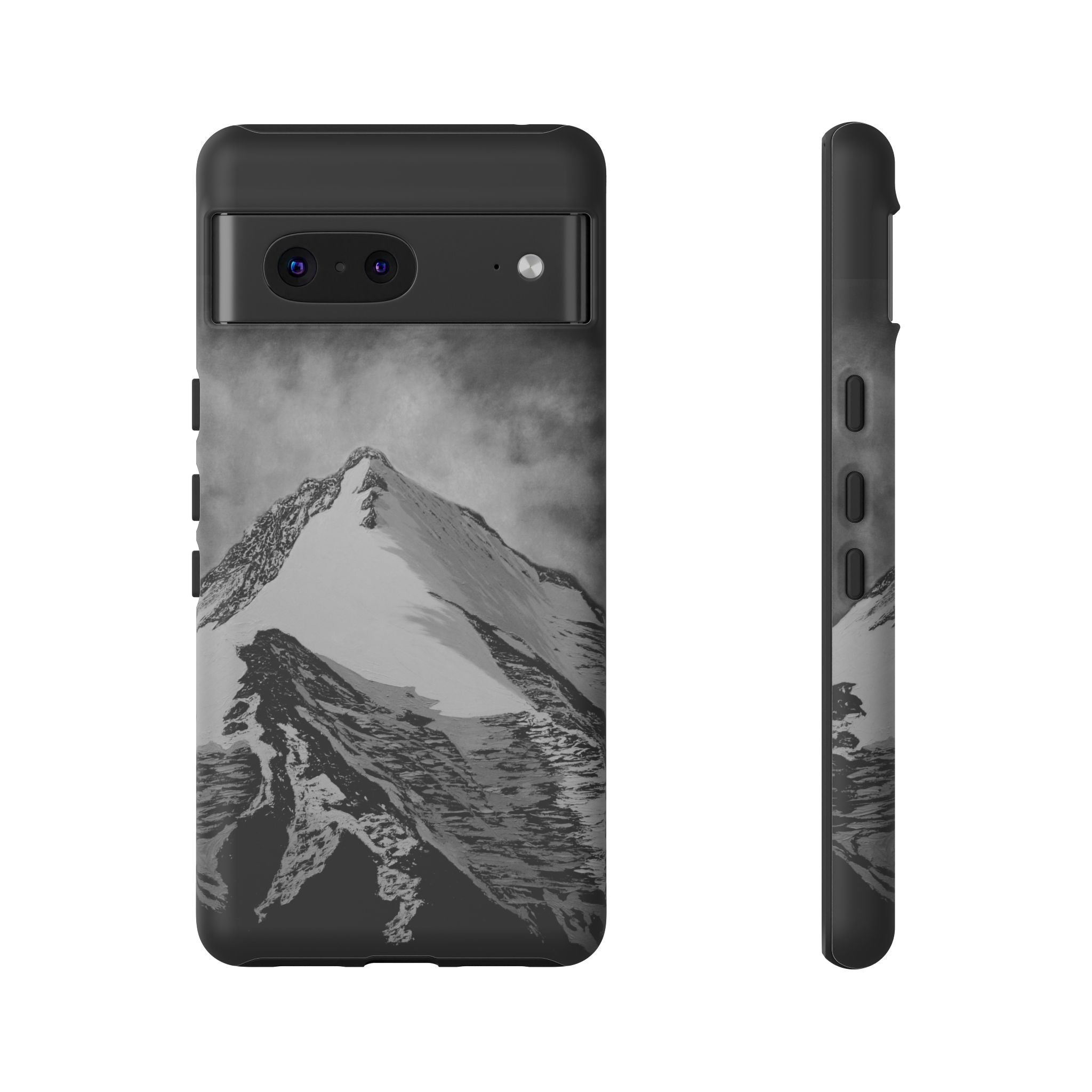 Mountain Peak Phone Case — Black & White Alpine Protective Case