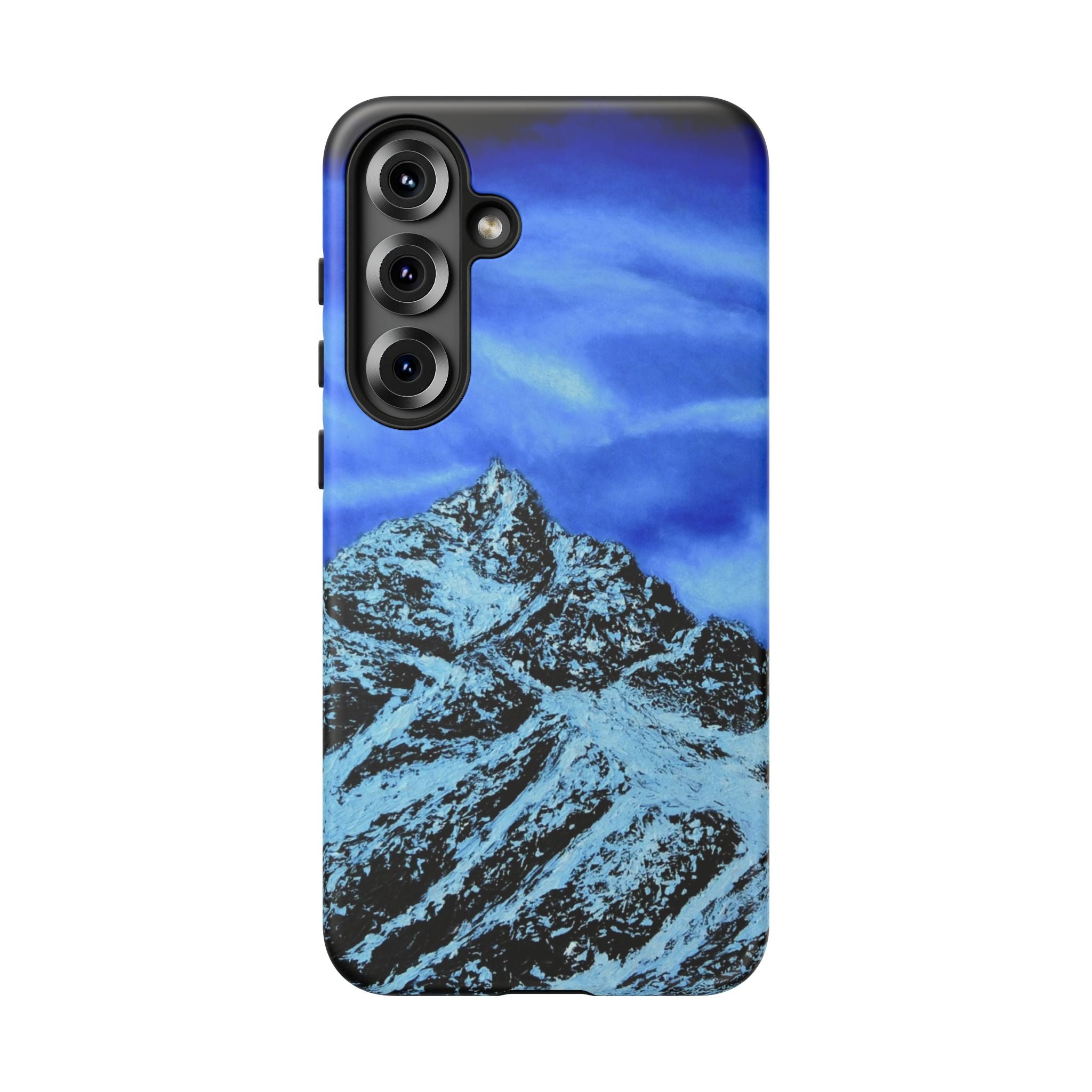 Mountain Peak Blue Tough Phone Case — Rugged Protective iPhone Cover