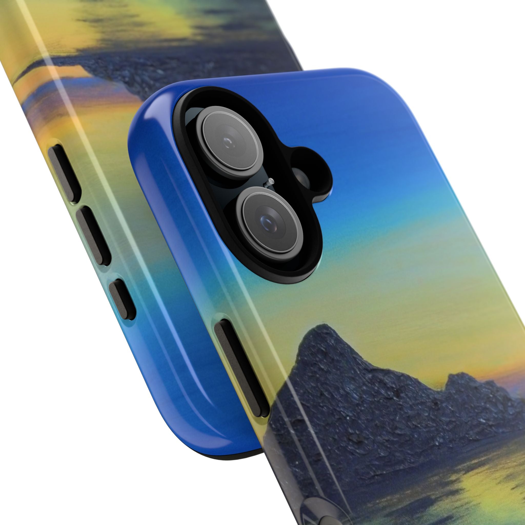 Sunset Cove Phone Case — Durable Protective Tough Case with Tranquil Beach Landscape
