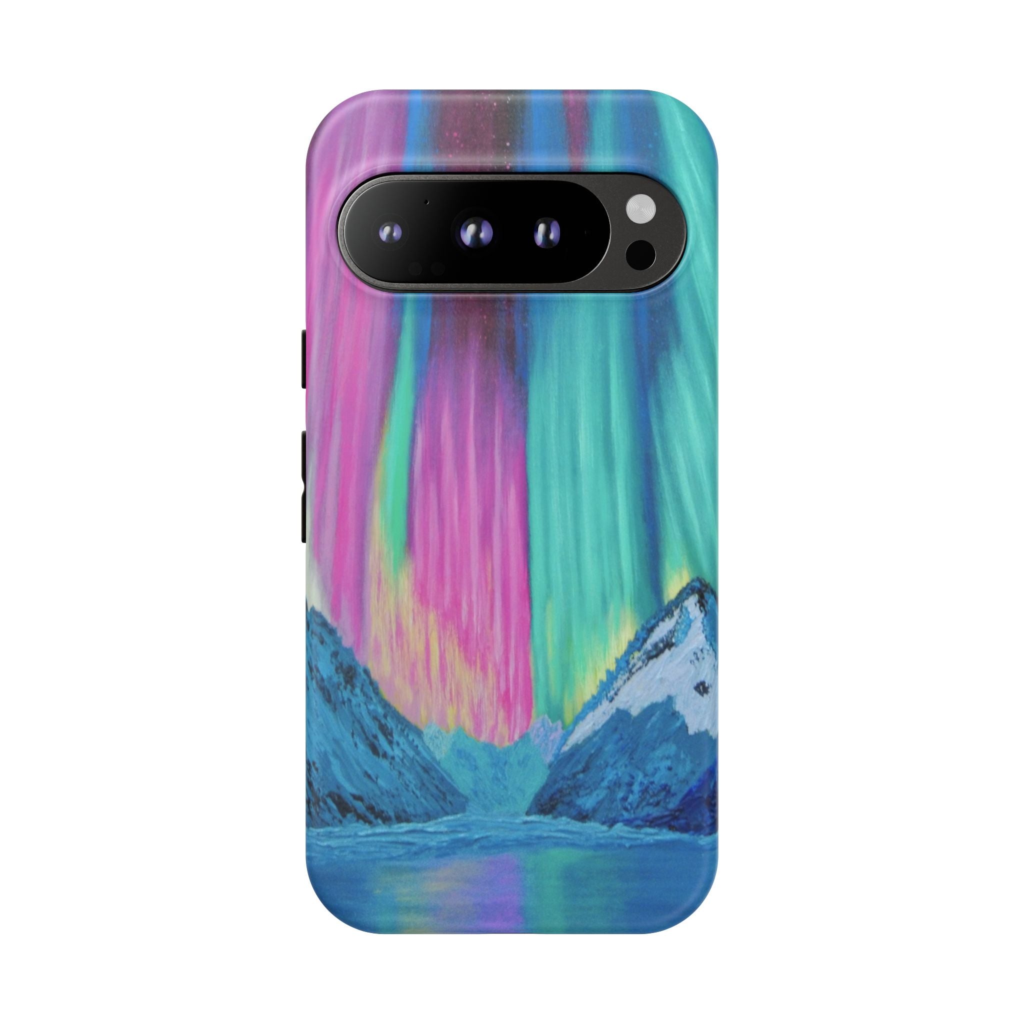 Aurora Mountain Tough Phone Case — Northern Lights Protective iPhone Cover